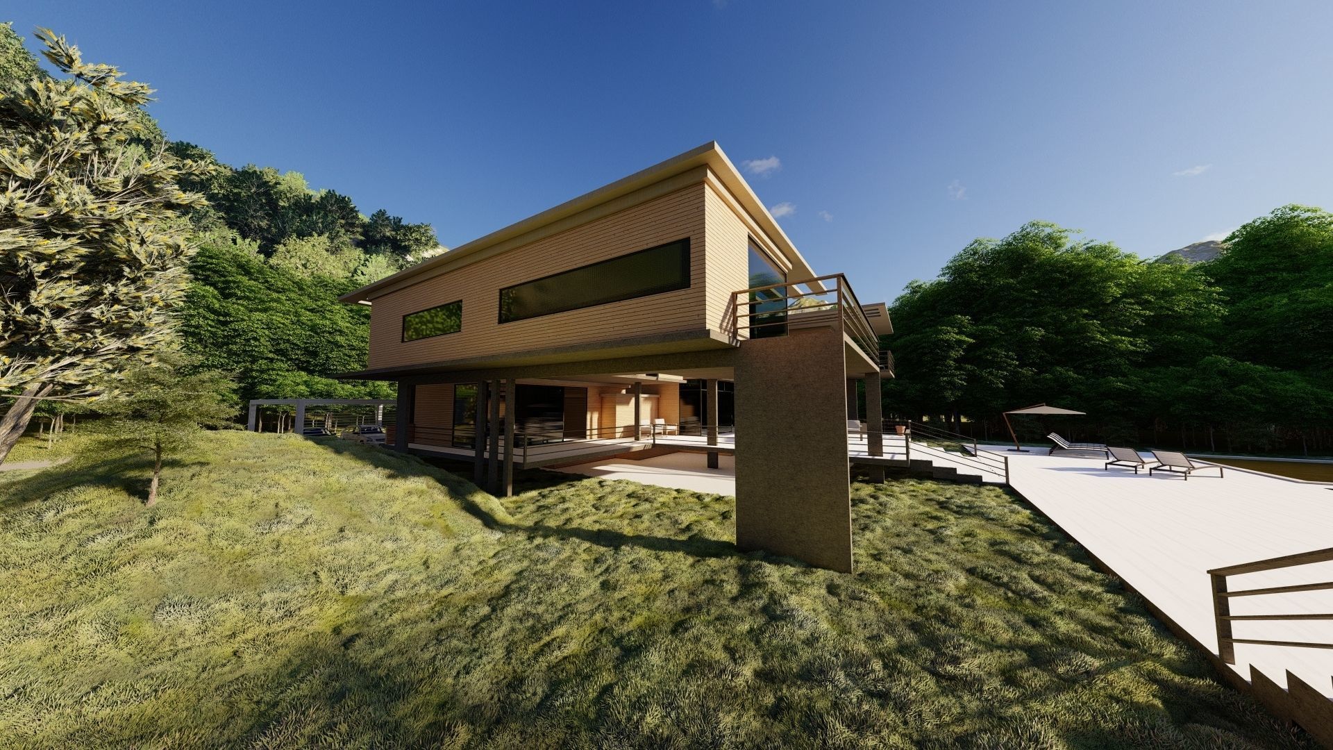 Casa Scene-villa-modern house 3D model_5