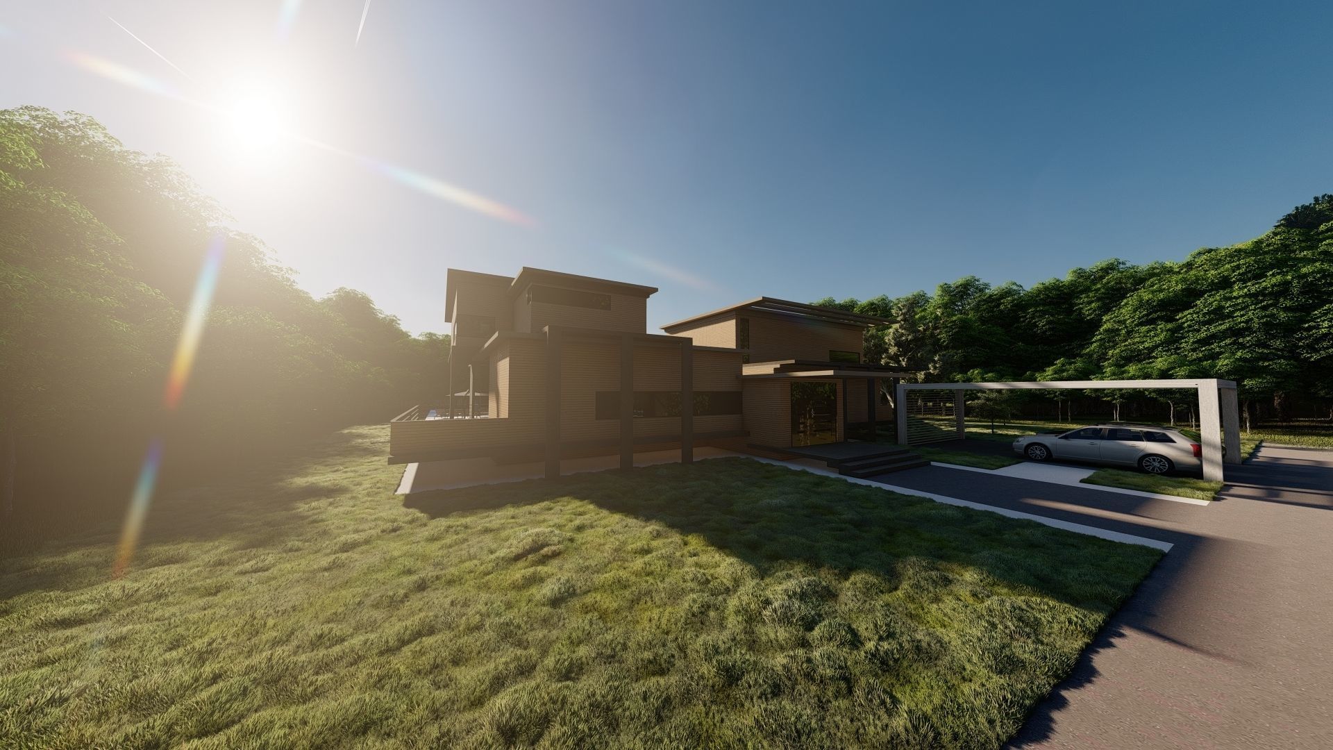 Casa Scene-villa-modern house 3D model_12