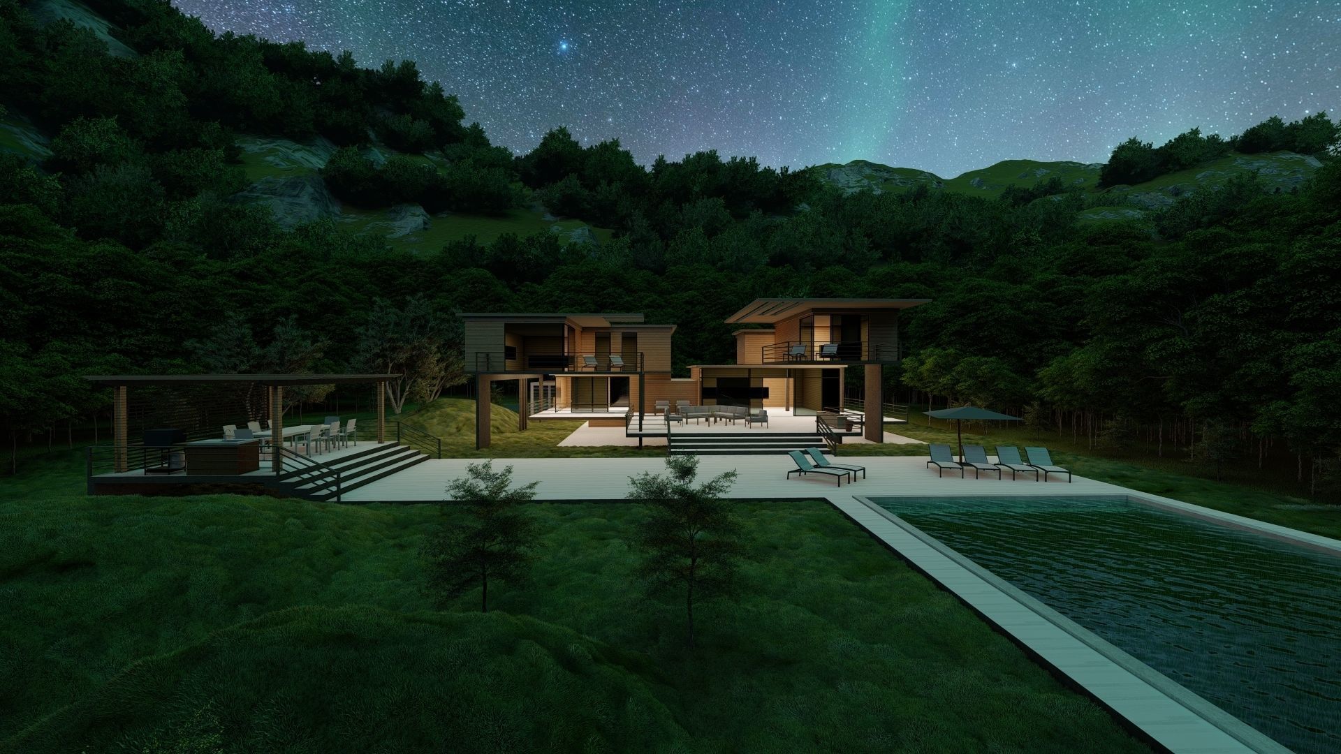 Casa Scene-villa-modern house 3D model_21