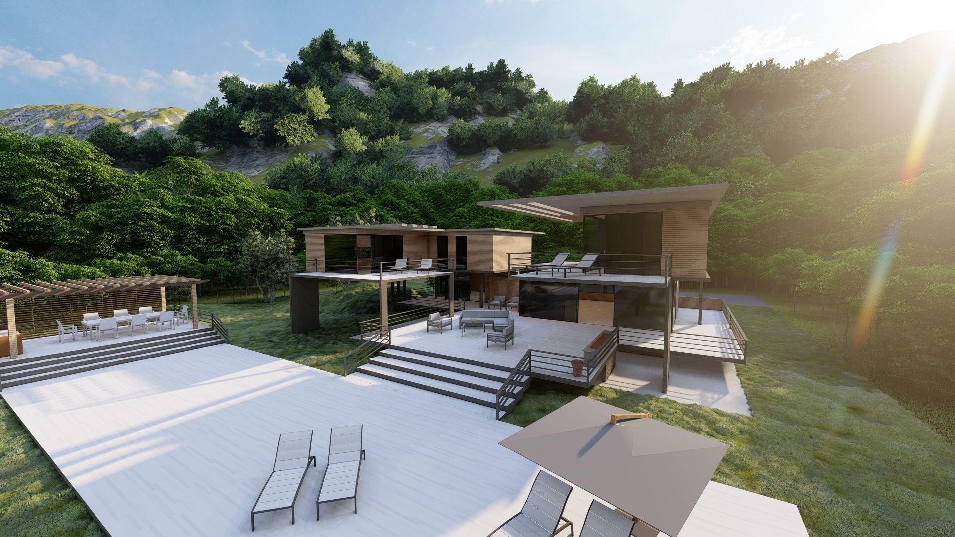 Casa Scene-villa-modern house 3D model_13