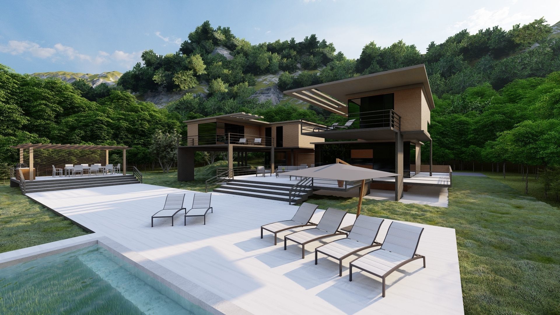 Casa Scene-villa-modern house 3D model_20