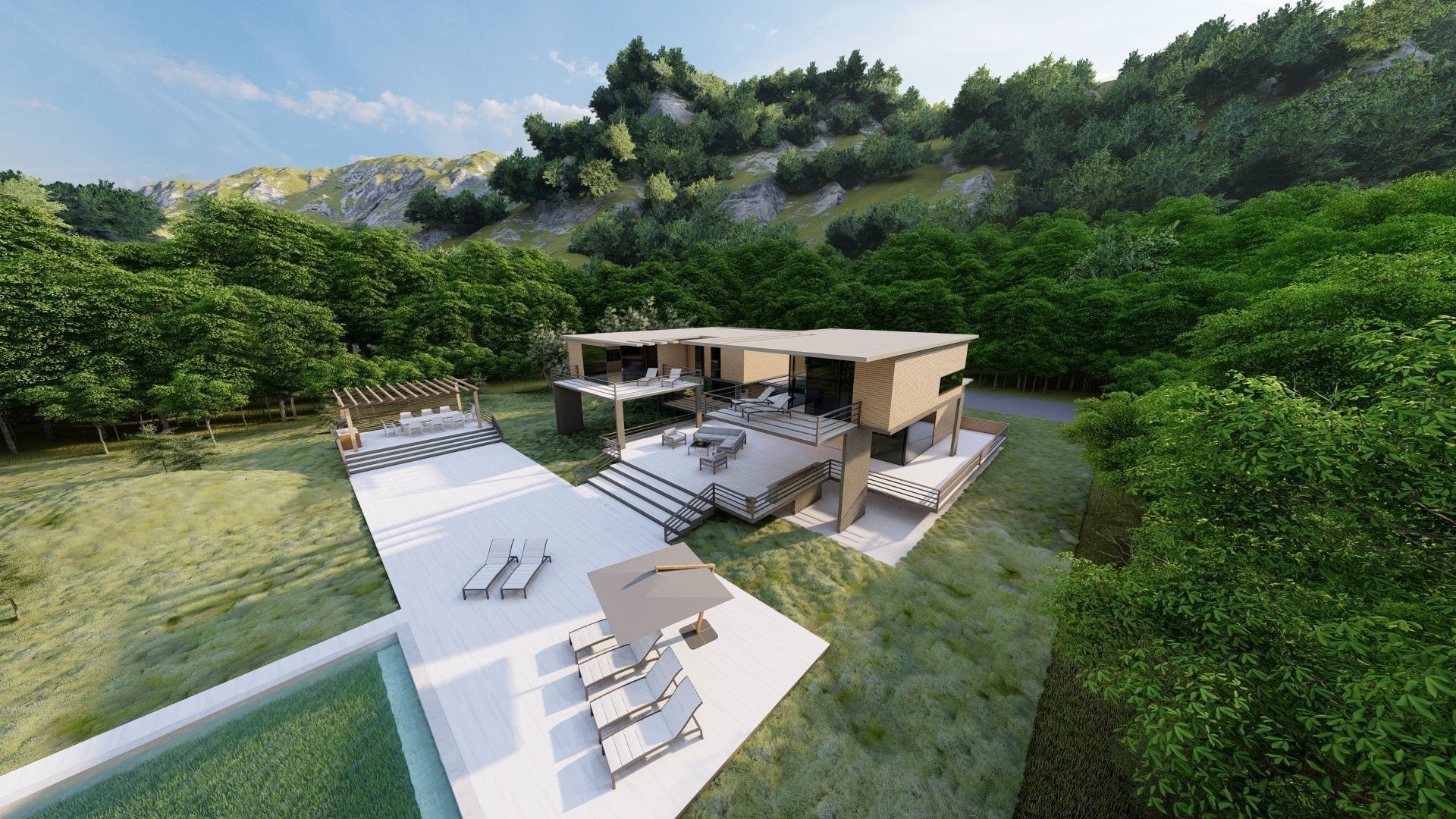 Casa Scene-villa-modern house 3D model_24