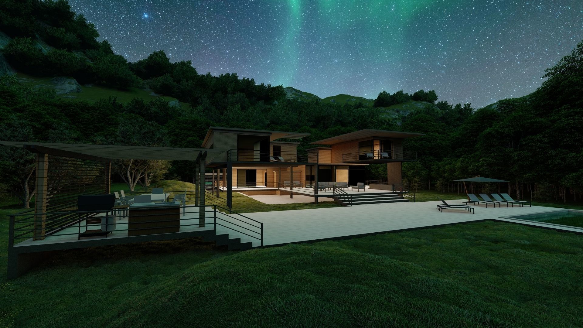 Casa Scene-villa-modern house 3D model_25