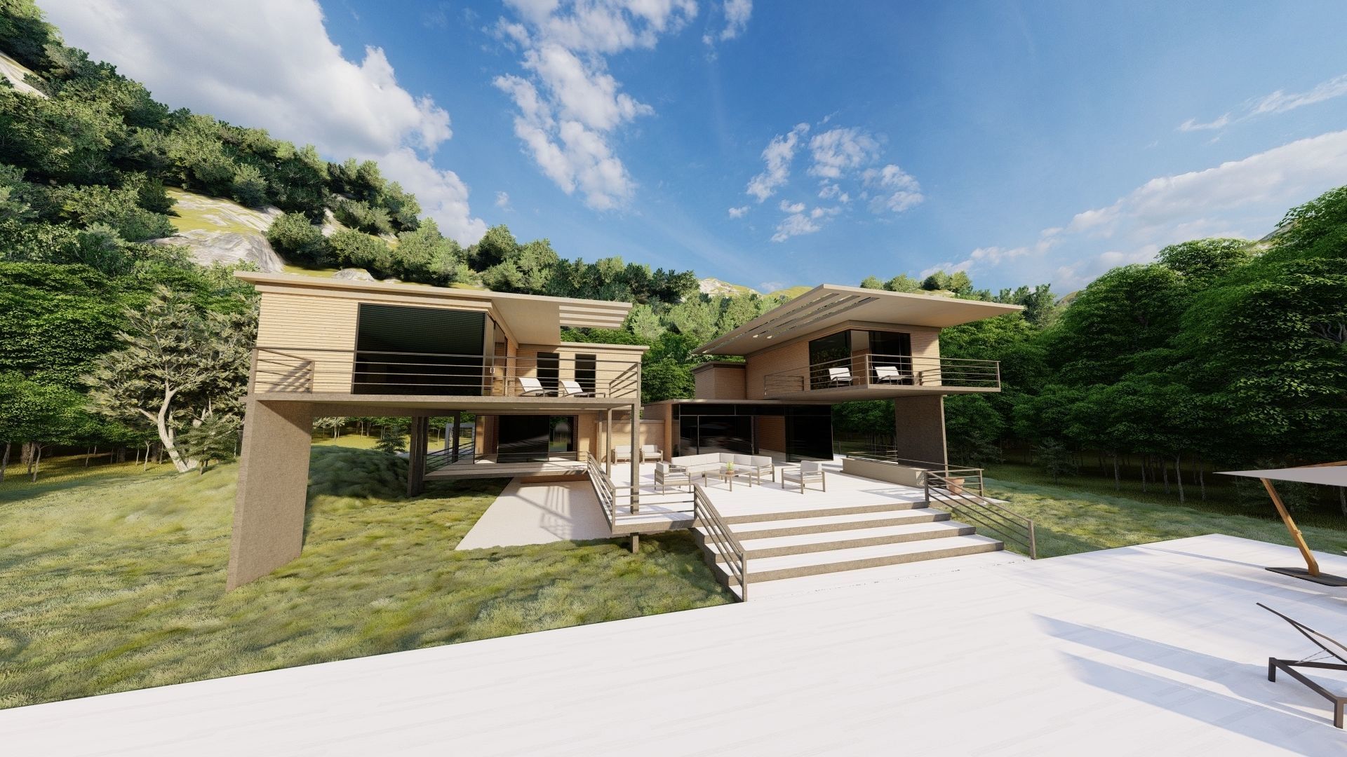 Casa Scene-villa-modern house 3D model_14