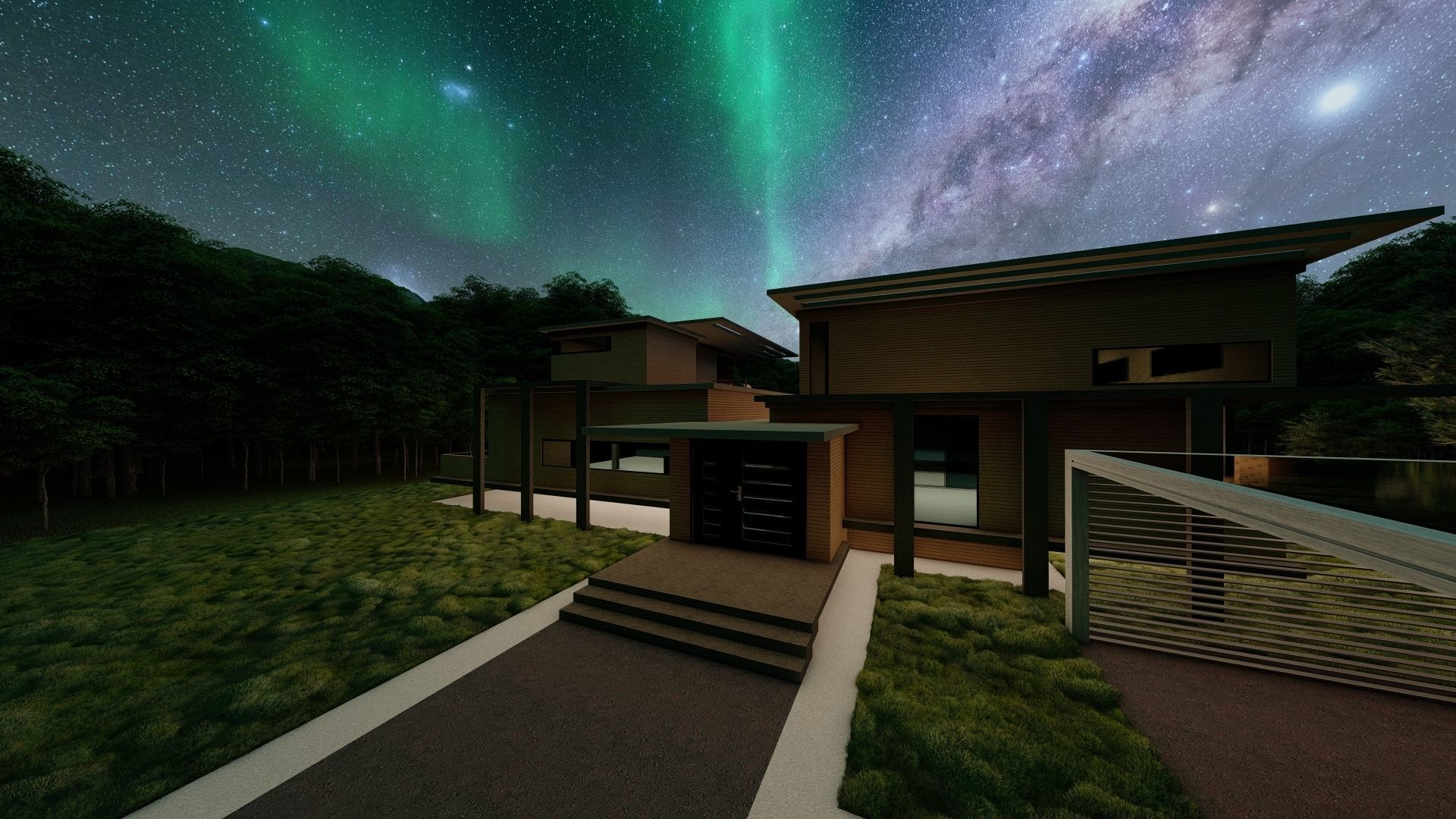 Casa Scene-villa-modern house 3D model_16