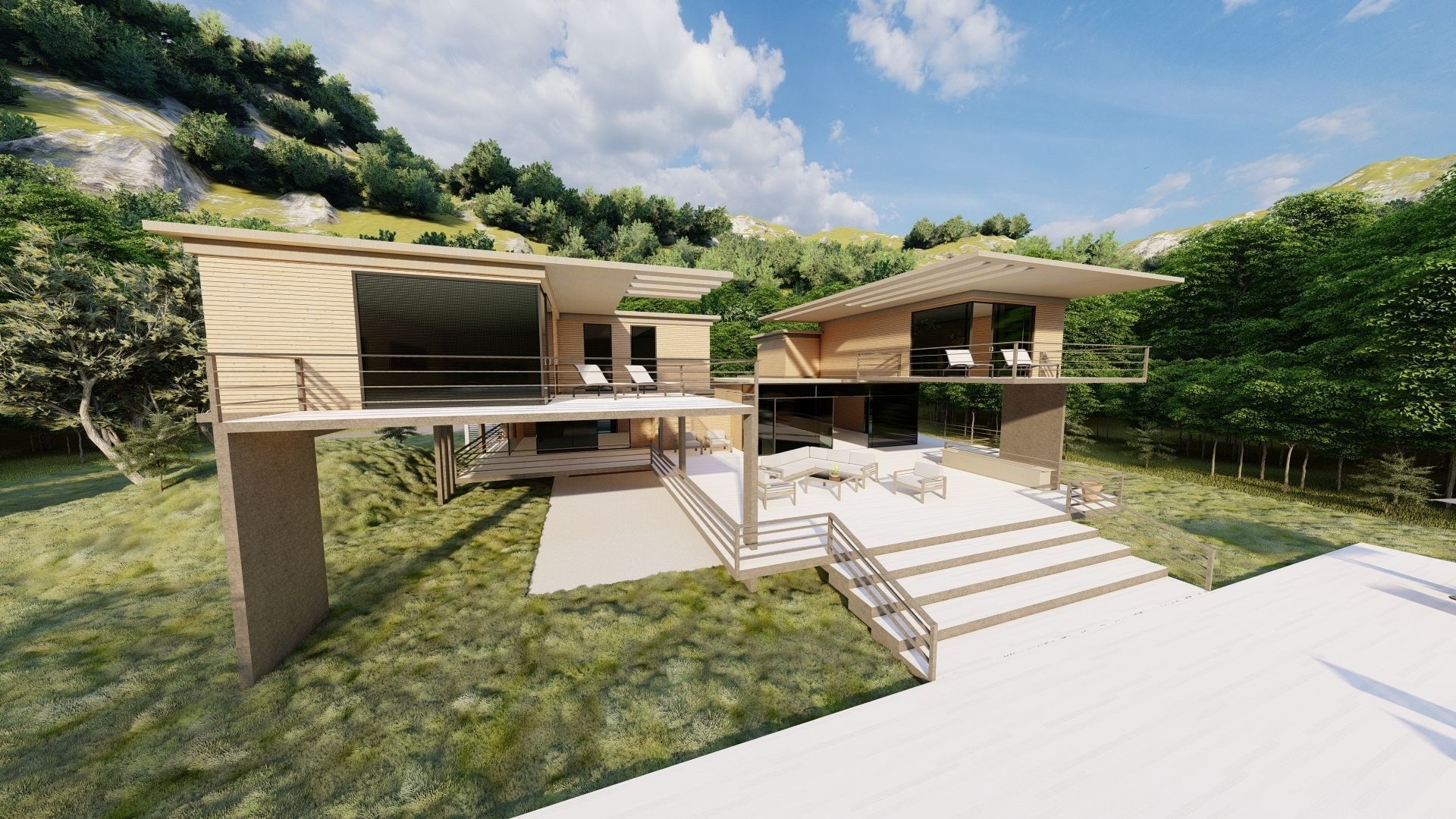 Casa Scene-villa-modern house 3D model_28