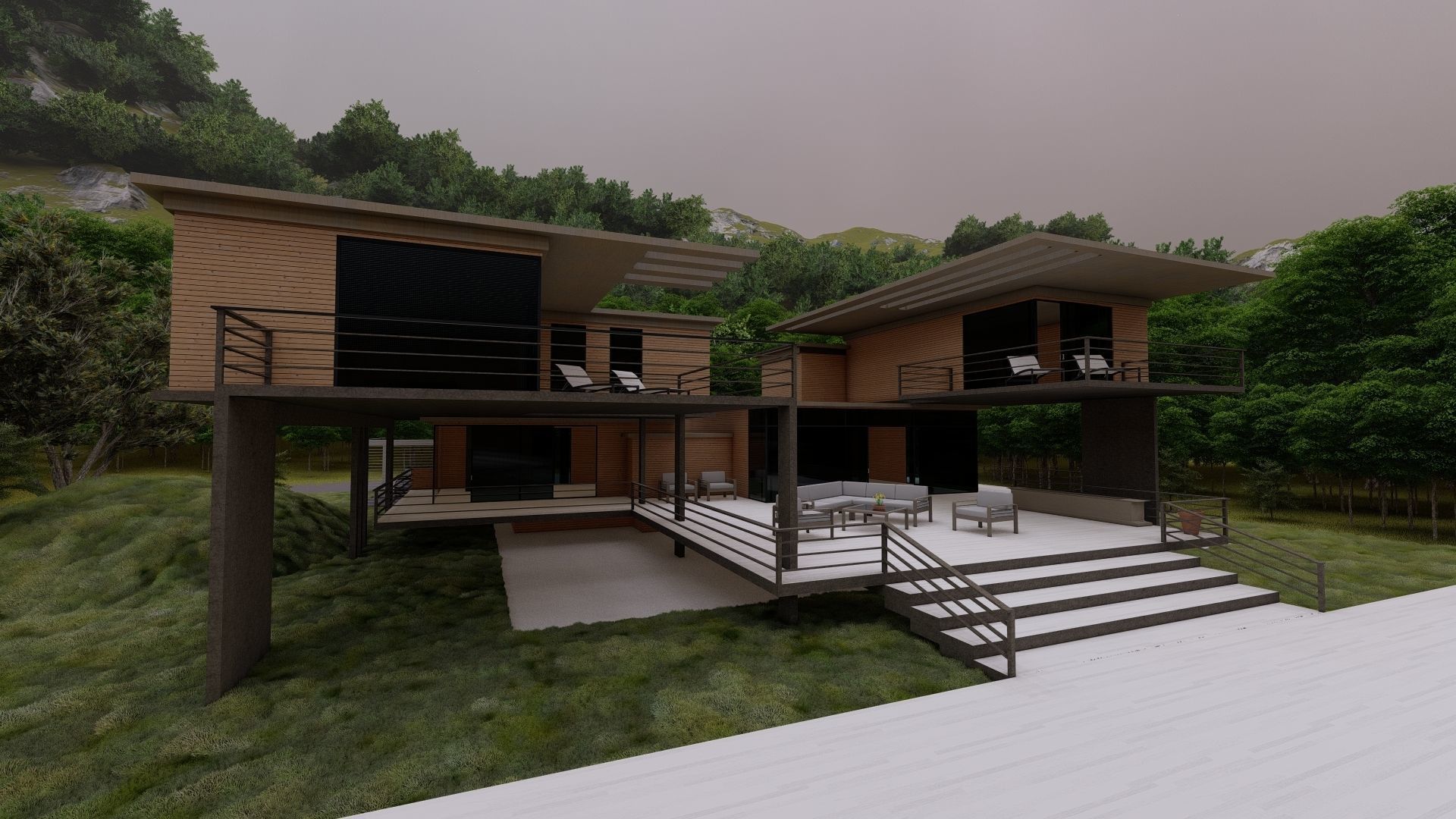Casa Scene-villa-modern house 3D model_22