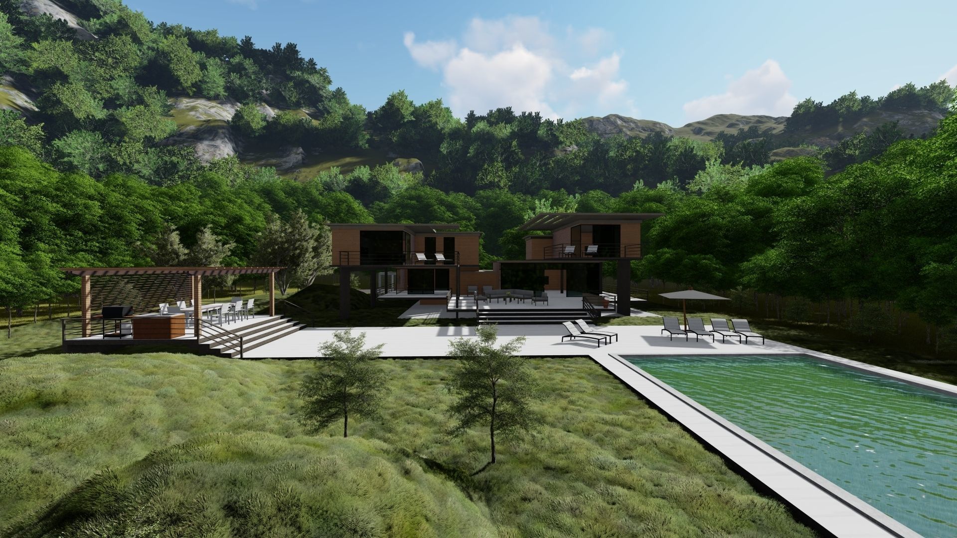 Casa Scene-villa-modern house 3D model_17