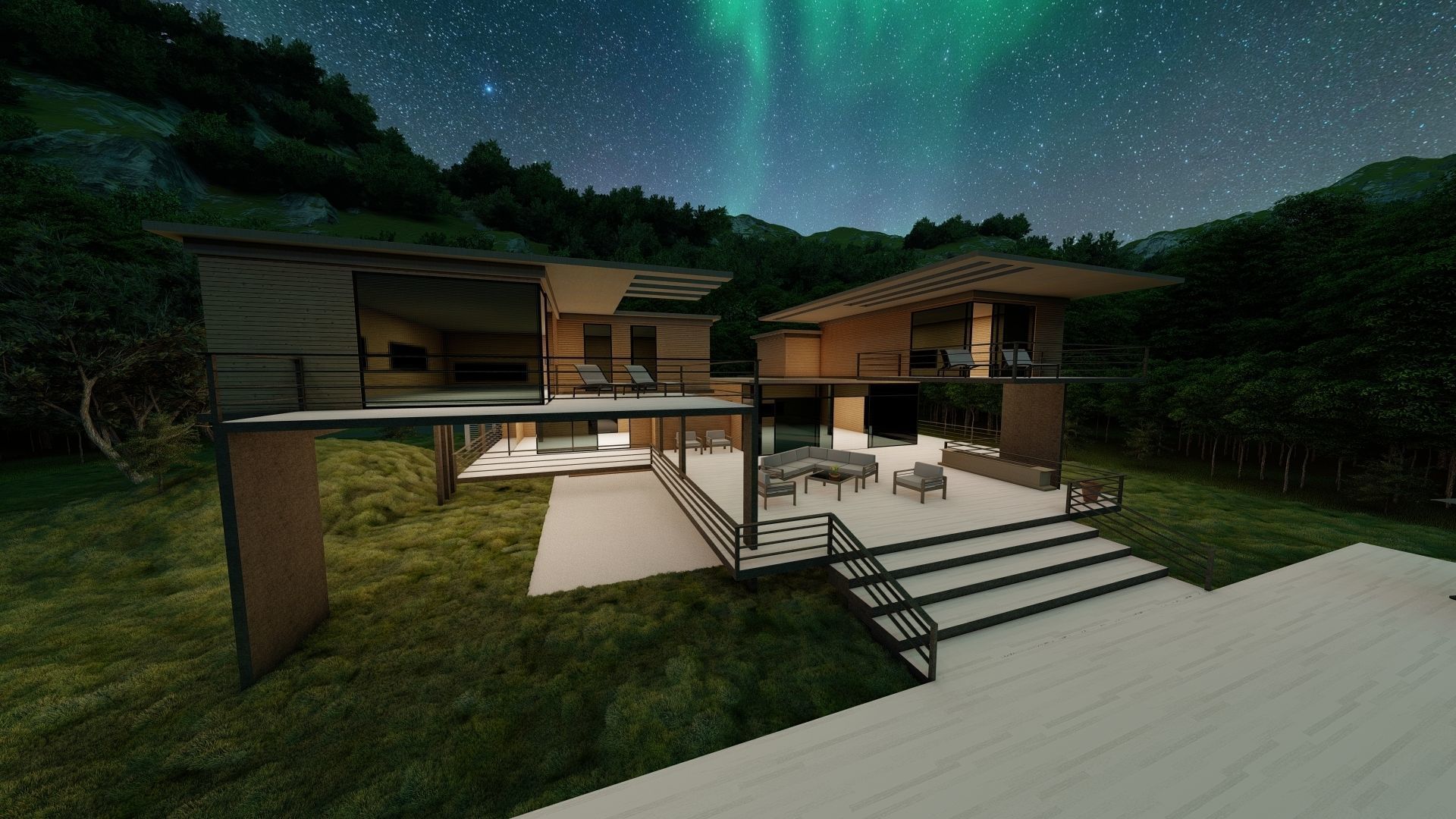 Casa Scene-villa-modern house 3D model_10