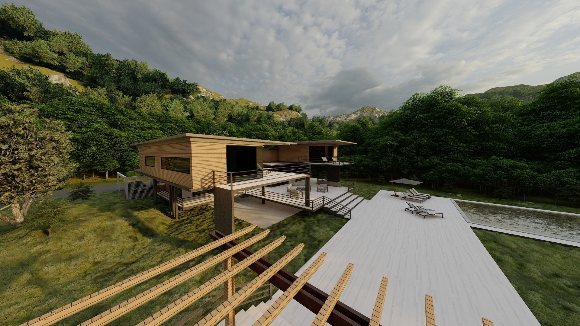 Casa Scene-villa-modern house 3D model_18