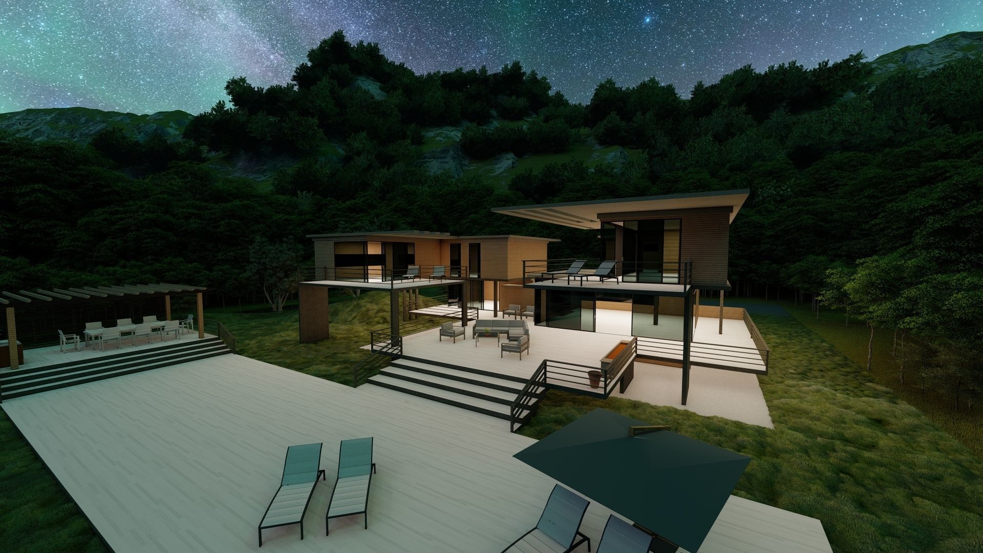 Casa Scene-villa-modern house 3D model_29