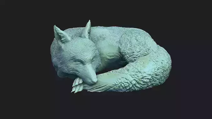 sleeping fox 3D print model