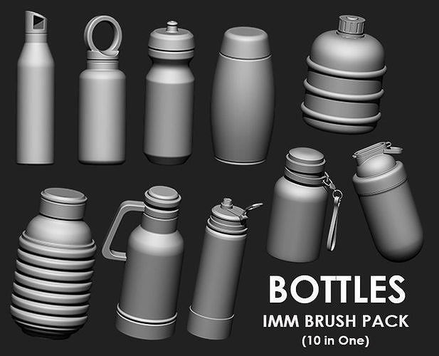 Bottles IMM Brush Pack 10 in One 3D model
