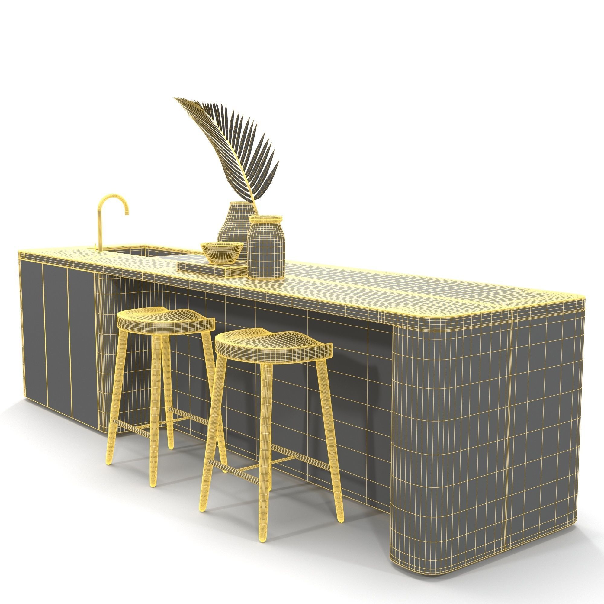 Kitchen Island Countertop 03 PBR 3D model_5