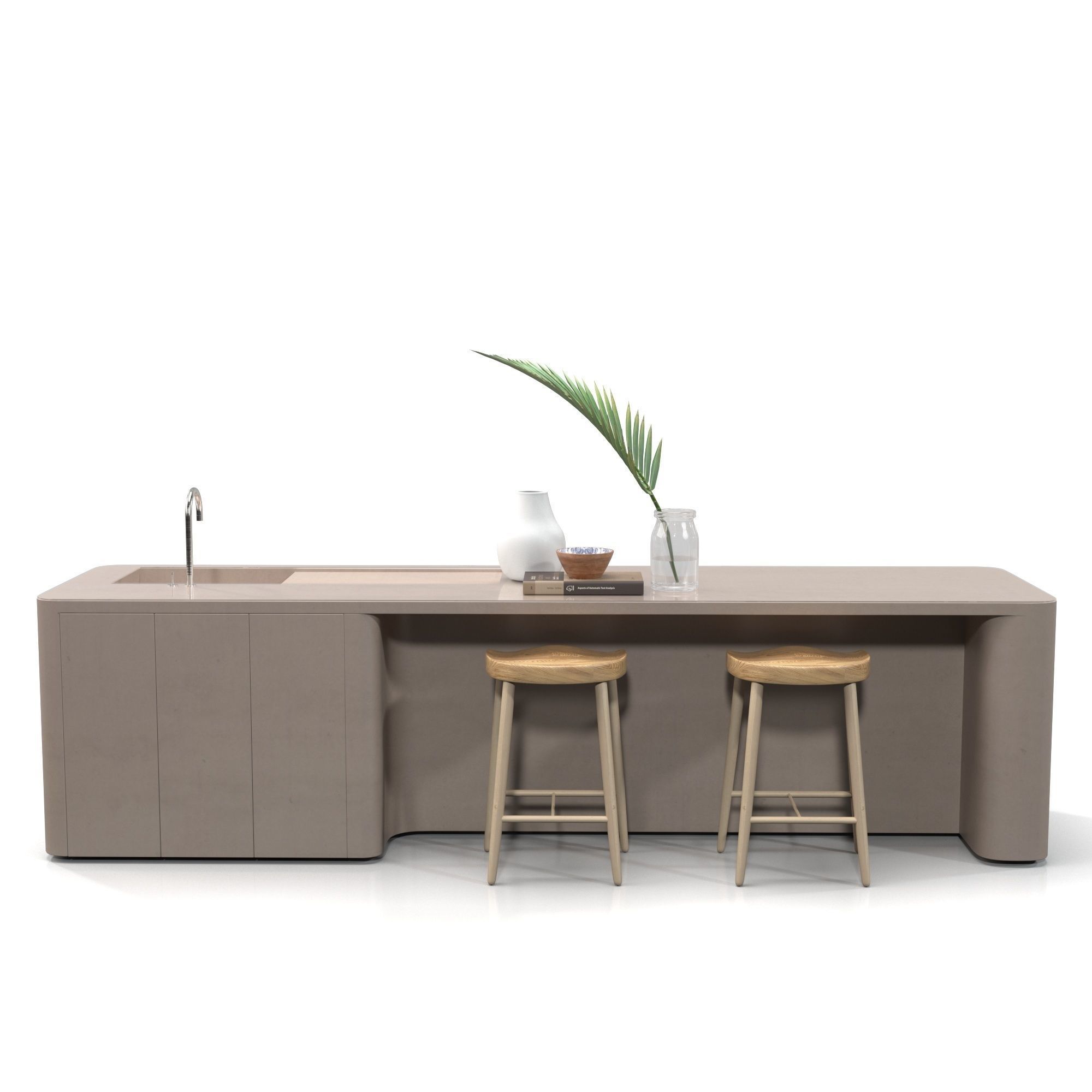 Kitchen Island Countertop 03 PBR 3D model_2