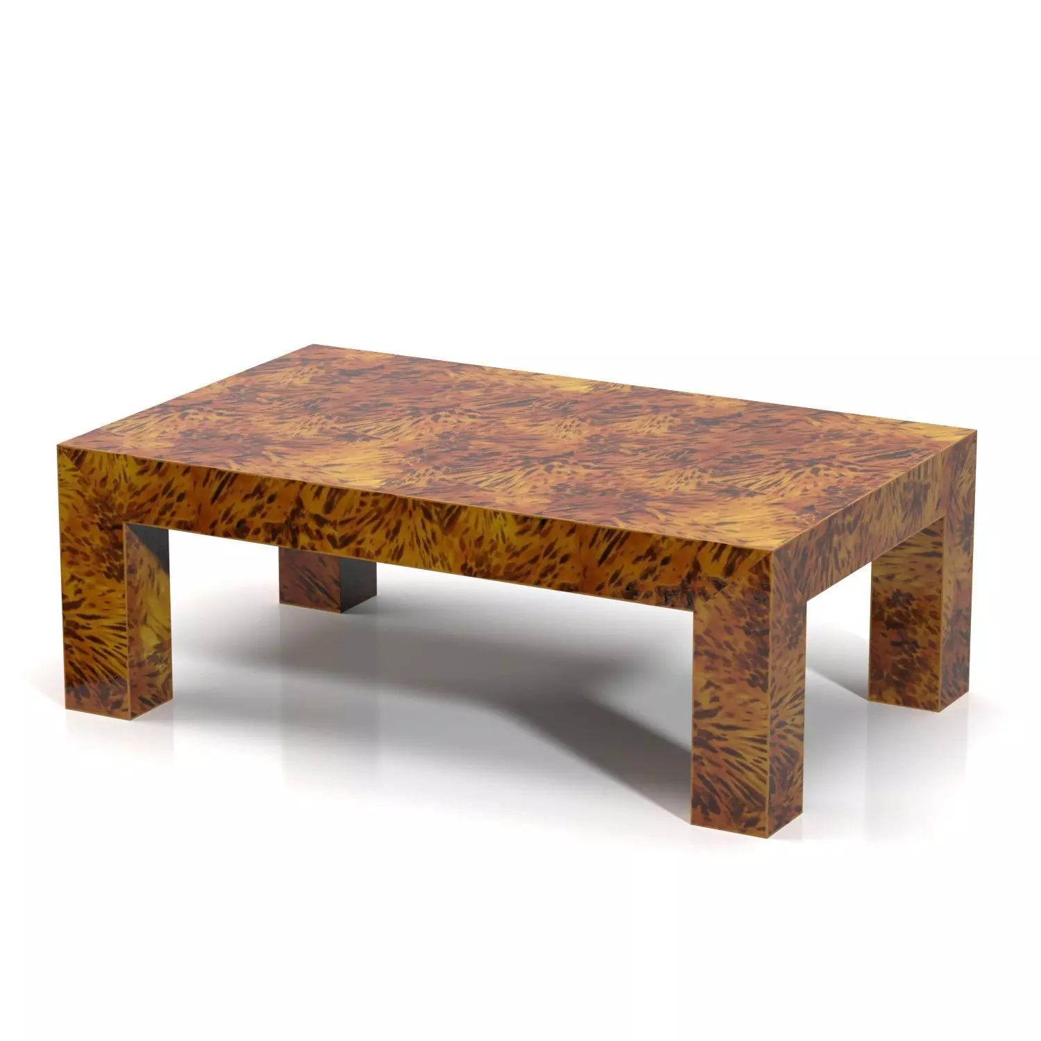 Lacquered Faux Tortoise Shell Coffee Table PBR 3D model_0
