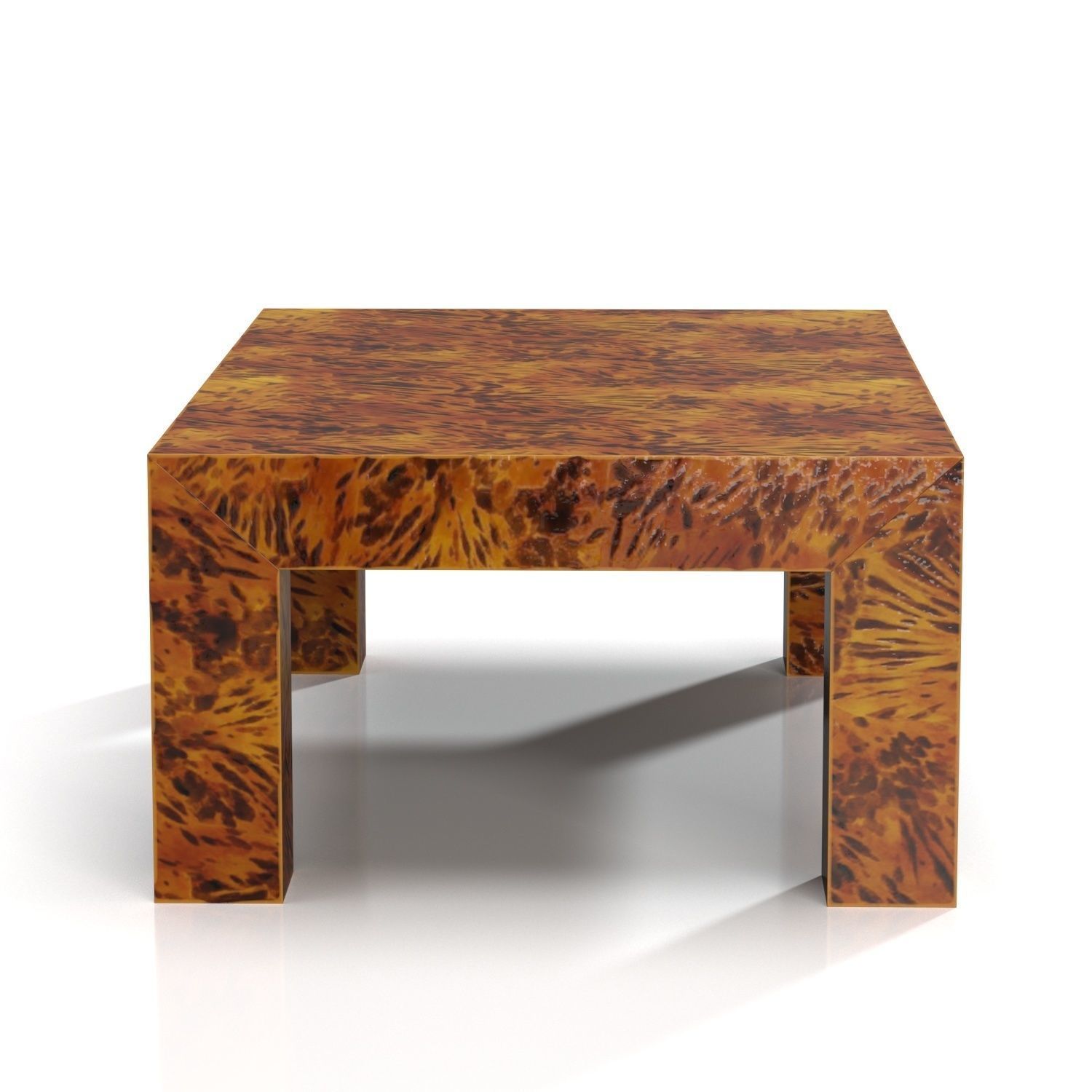 Lacquered Faux Tortoise Shell Coffee Table PBR 3D model_1