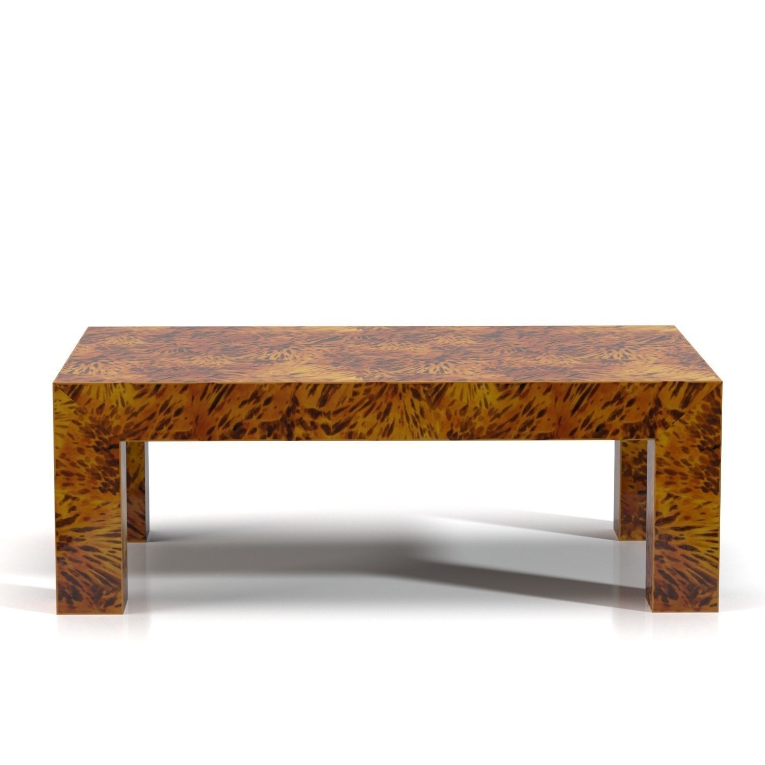 Lacquered Faux Tortoise Shell Coffee Table PBR 3D model_2