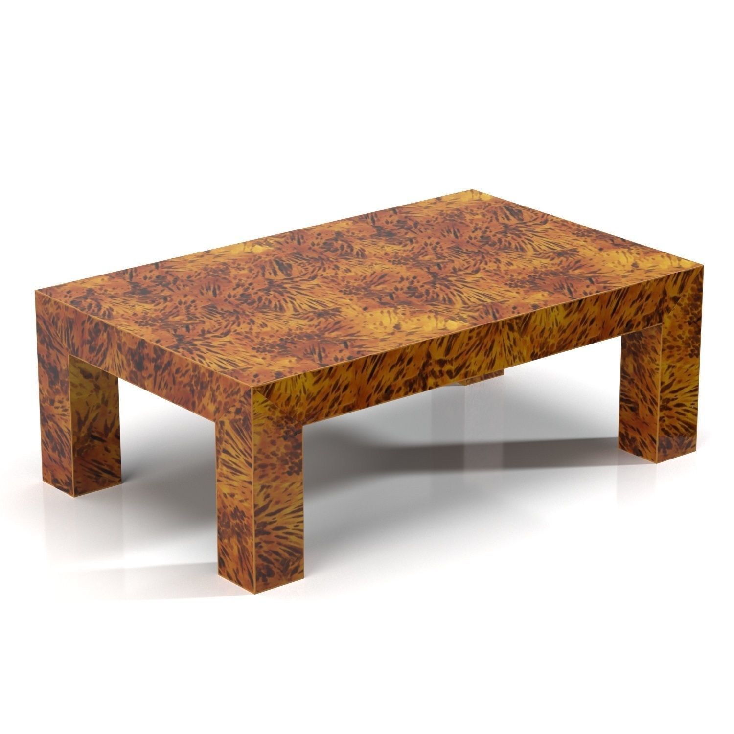Lacquered Faux Tortoise Shell Coffee Table PBR 3D model_4