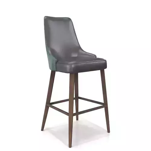 Leather Fabric Seat And Wooden Base Bar Stool PBR
