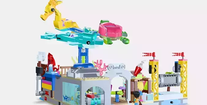 LEGO Friends  Beach theme park 41737 Low-poly 3D model