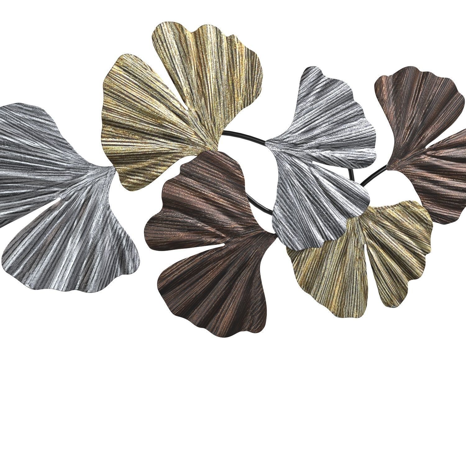 Metallic Leaves 41 Wide Metal Wall Art PBR 3D model_3