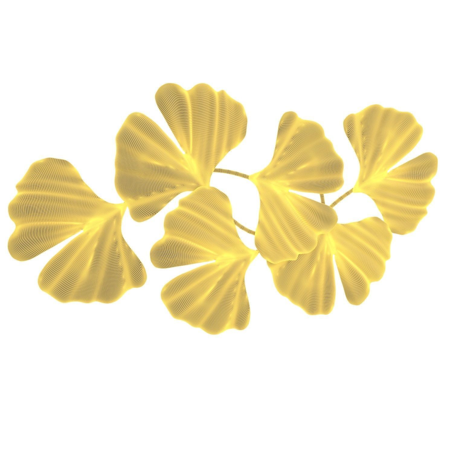 Metallic Leaves 41 Wide Metal Wall Art PBR 3D model_5