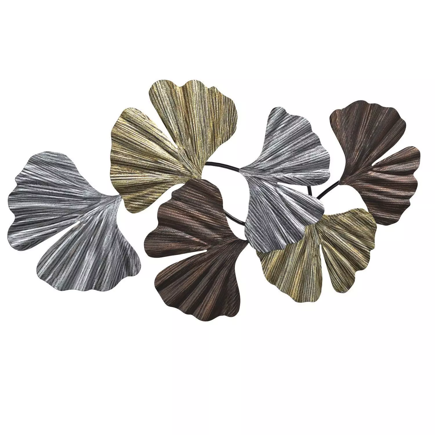 Metallic Leaves 41 Wide Metal Wall Art PBR 3D model_0