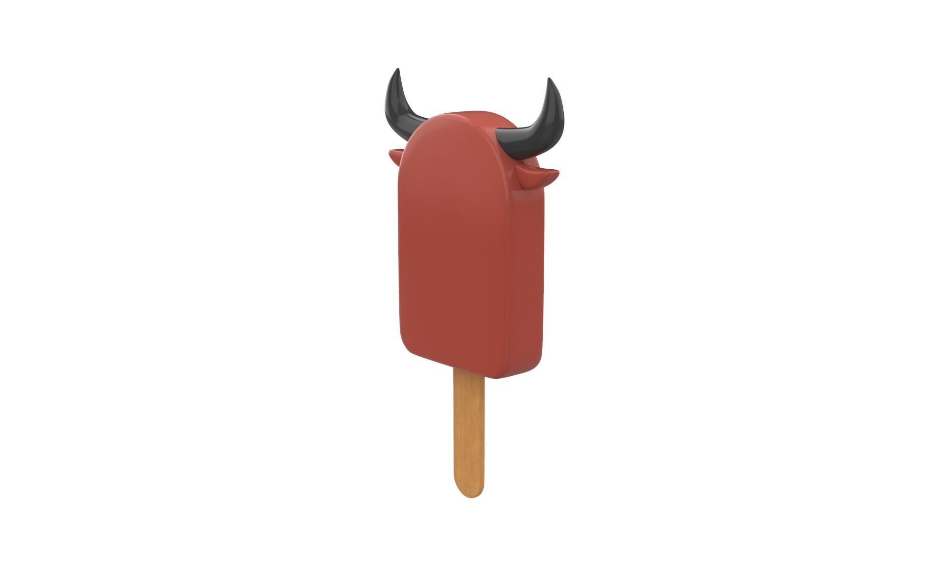 Cartoon Buffalo Ice Cream Cute Low-poly 3D model_17