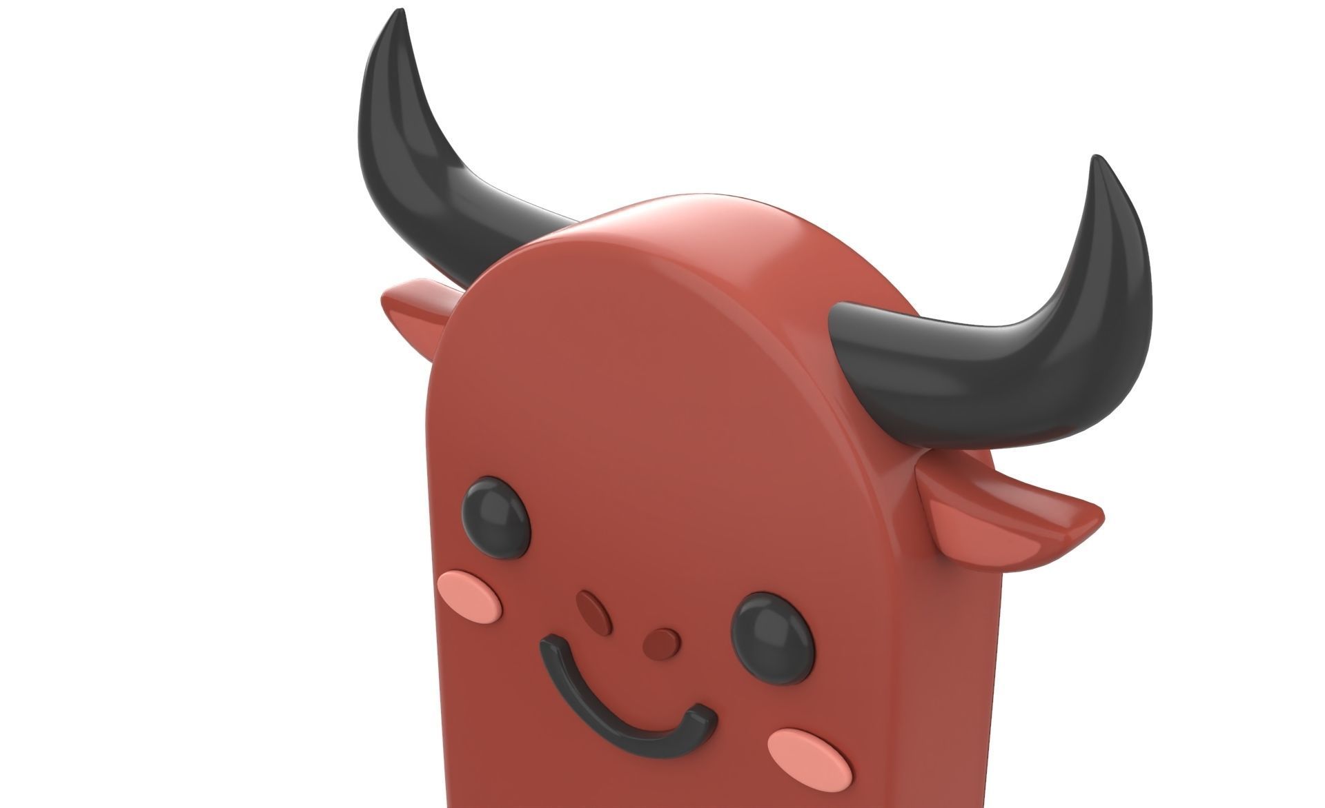 Cartoon Buffalo Ice Cream Cute Low-poly 3D model_5