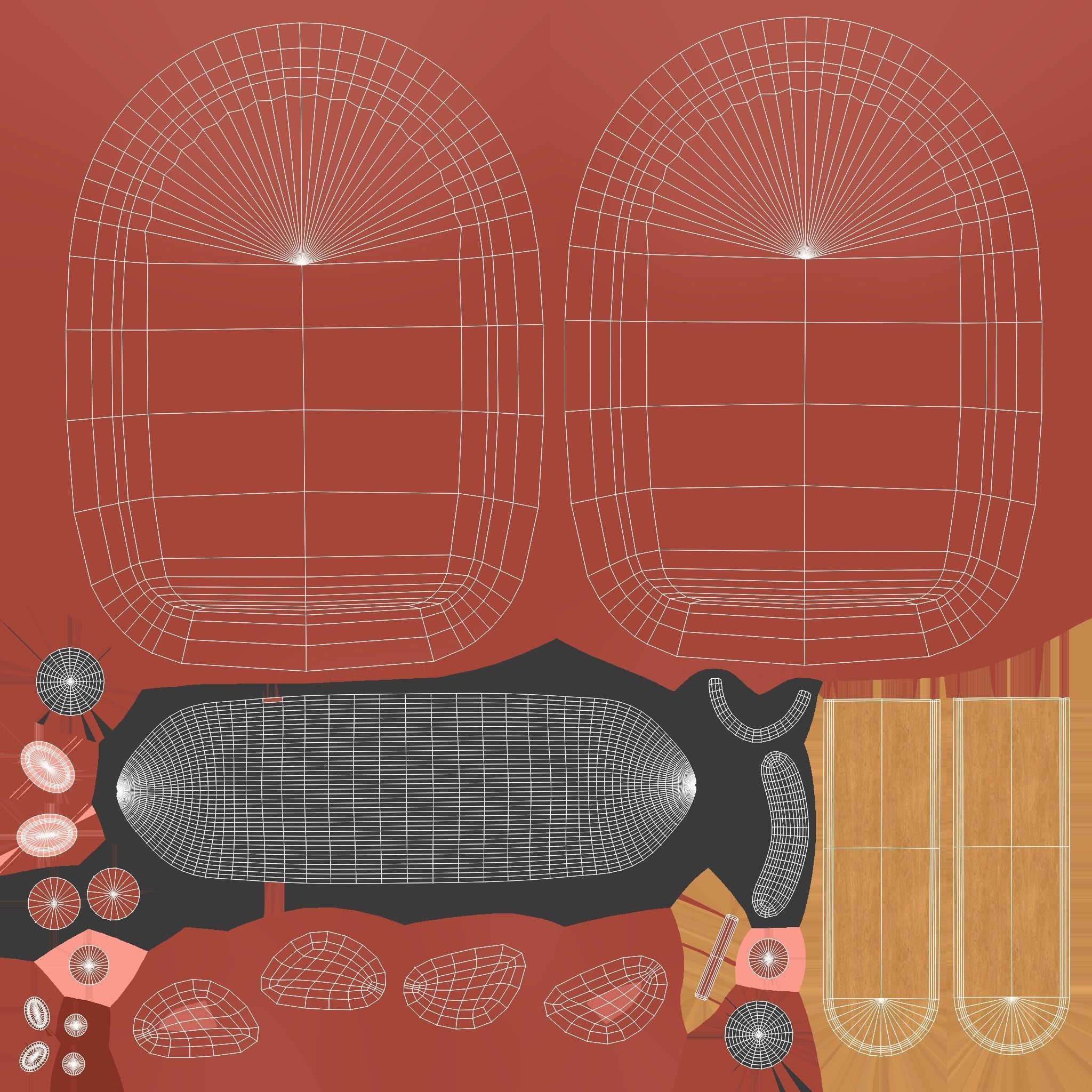 Cartoon Buffalo Ice Cream Cute Low-poly 3D model_9