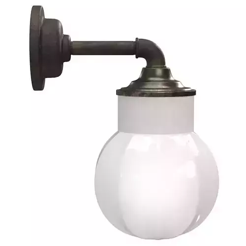 Opaline Glass Porcelain Industrial Wall Lamp PBR