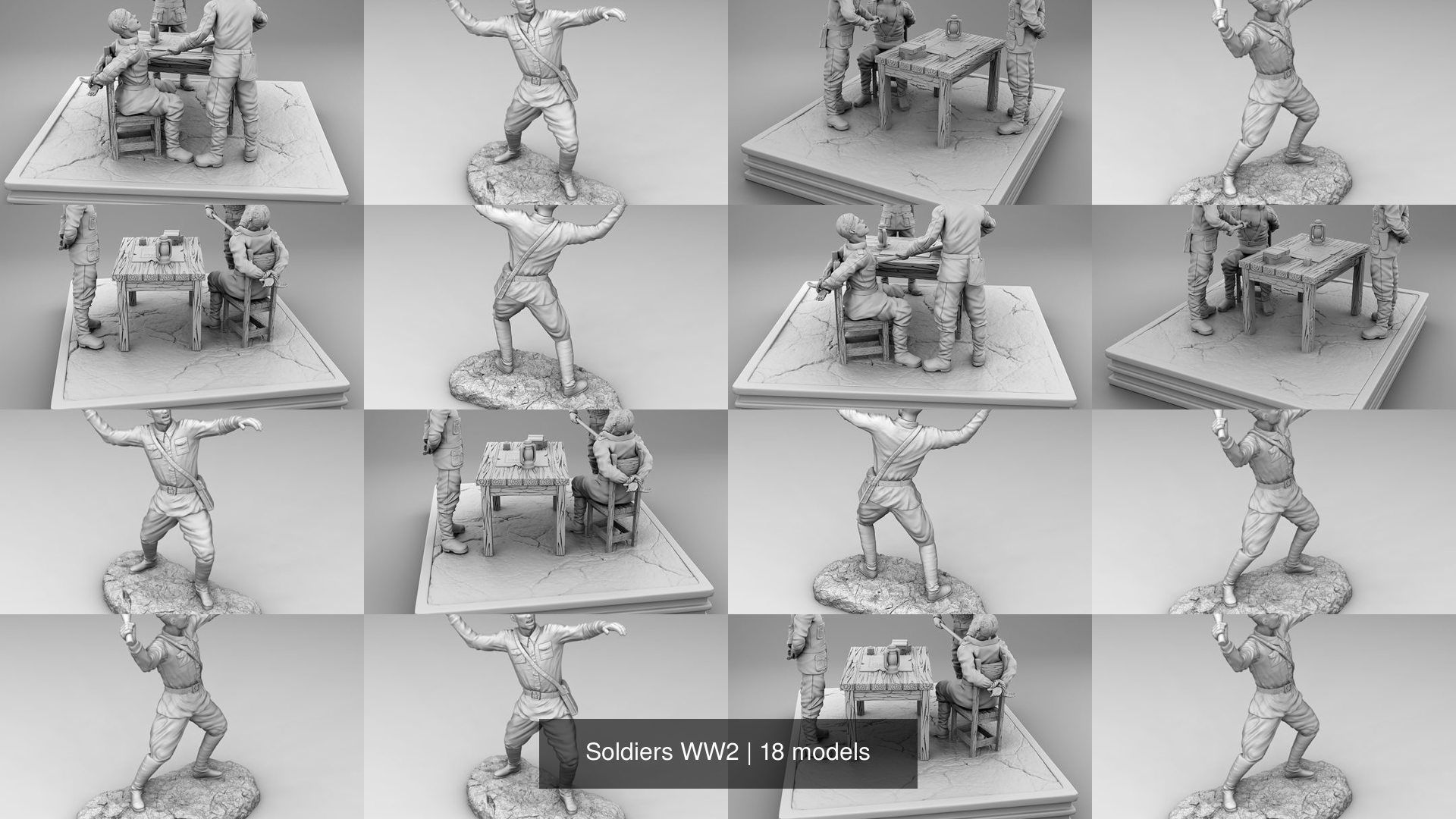 Soldiers WW2 3D Model Collection_3