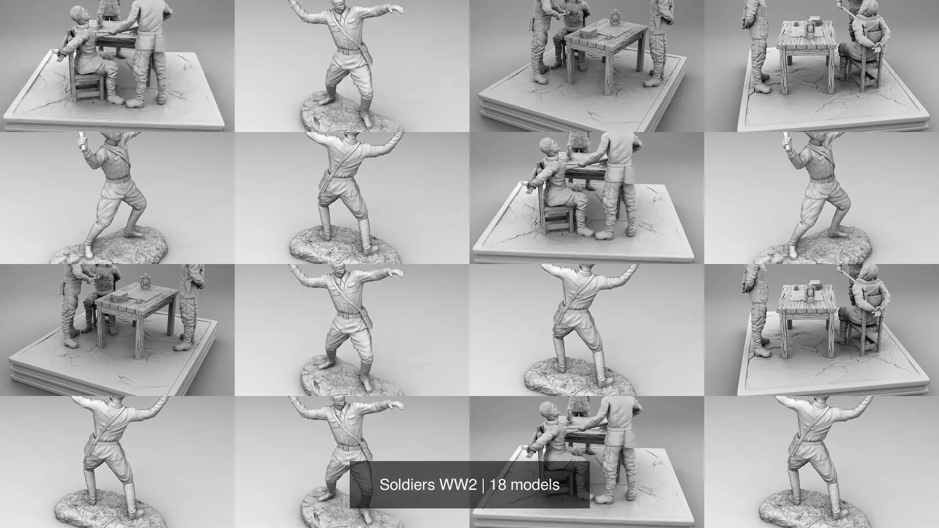 Soldiers WW2 3D Model Collection_2