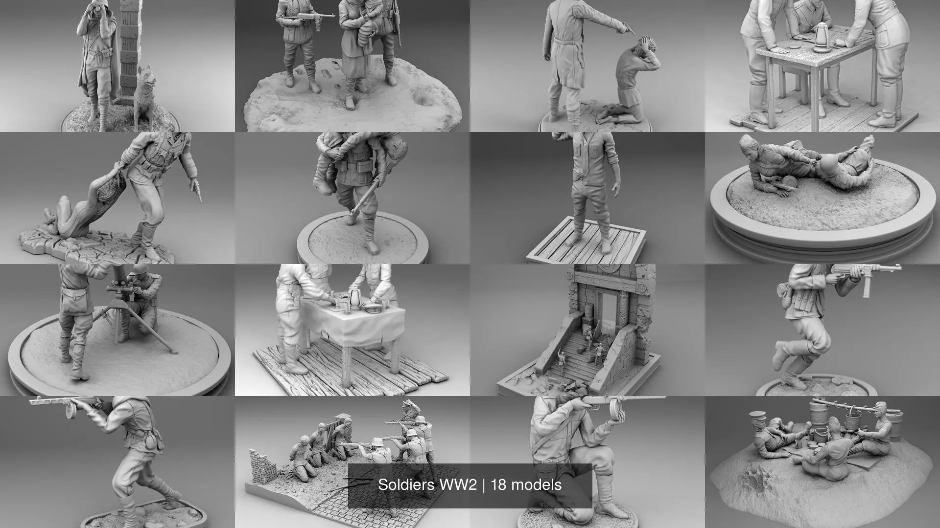Soldiers WW2 3D Model Collection_0
