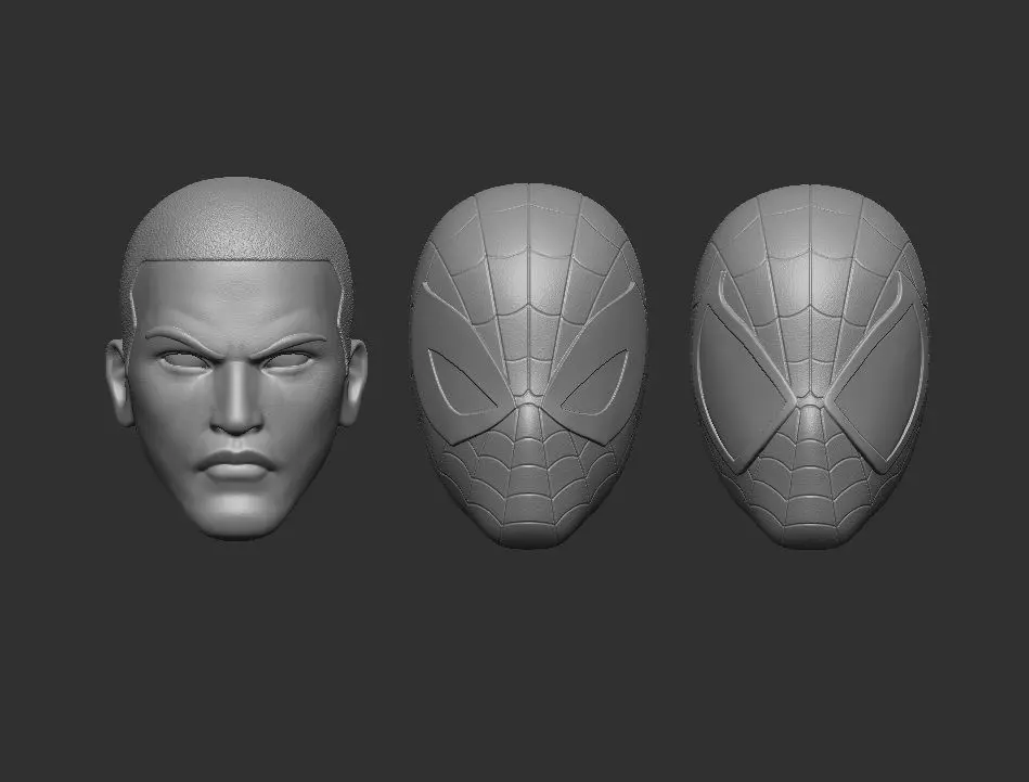 Adult Miles Morales Headsculpt for Action Figures 3D print model_0