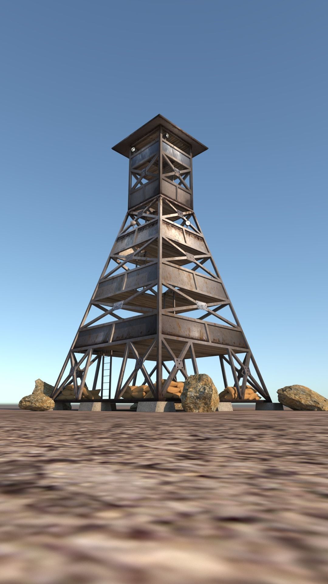 military watchtower 3D model_5