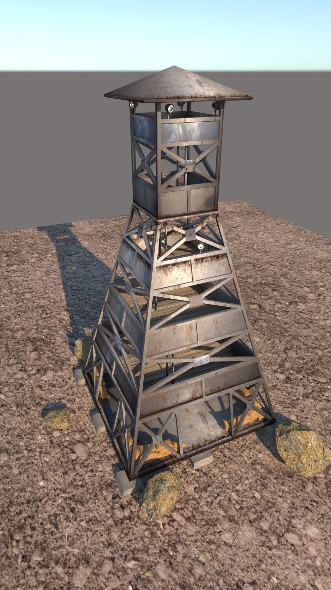 military watchtower 3D model_2