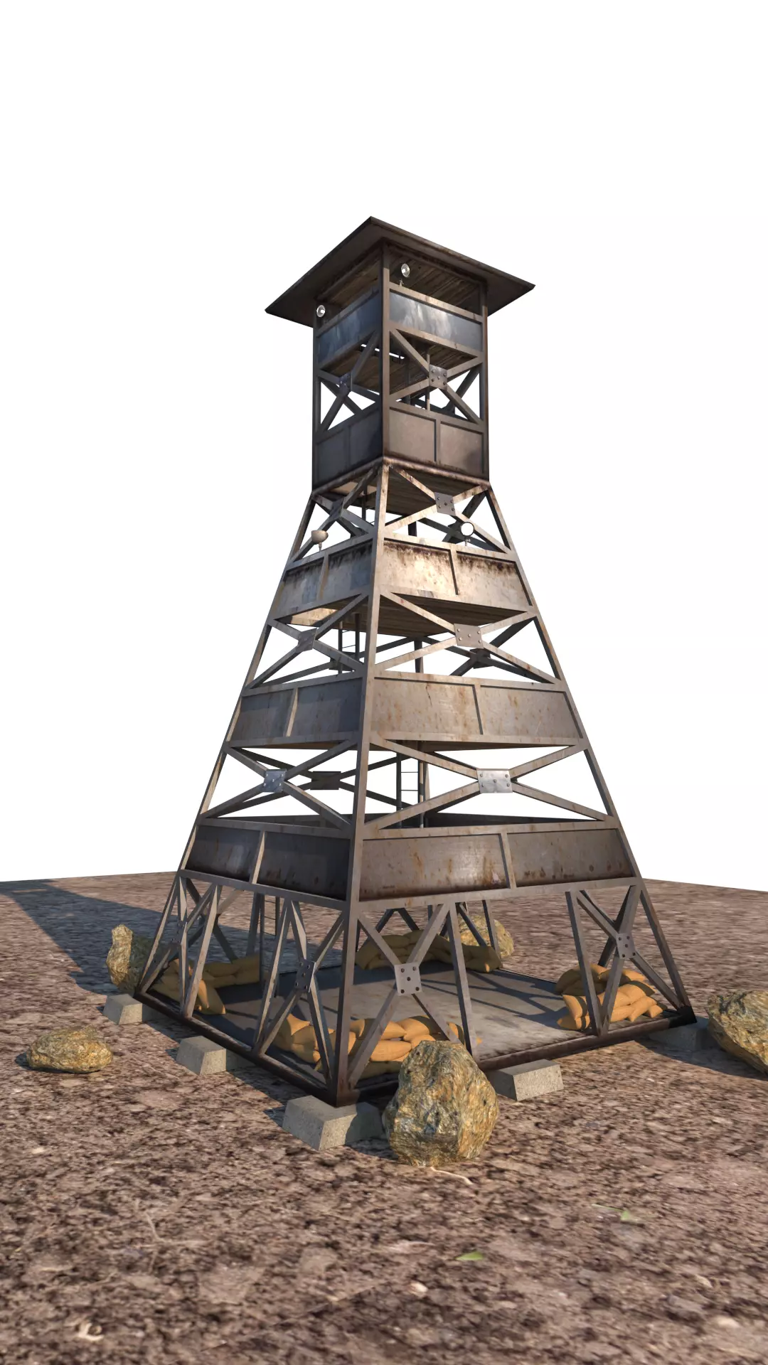 military watchtower 3D model_0