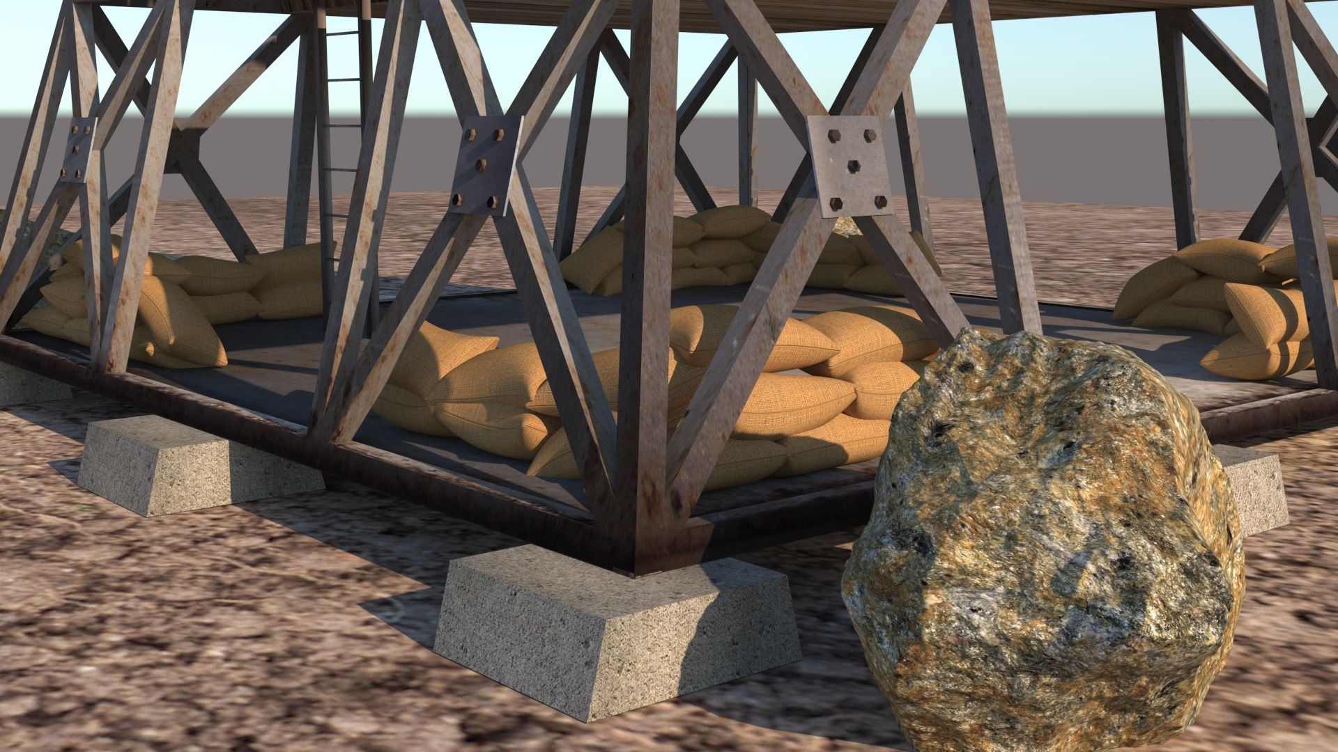 military watchtower 3D model_7