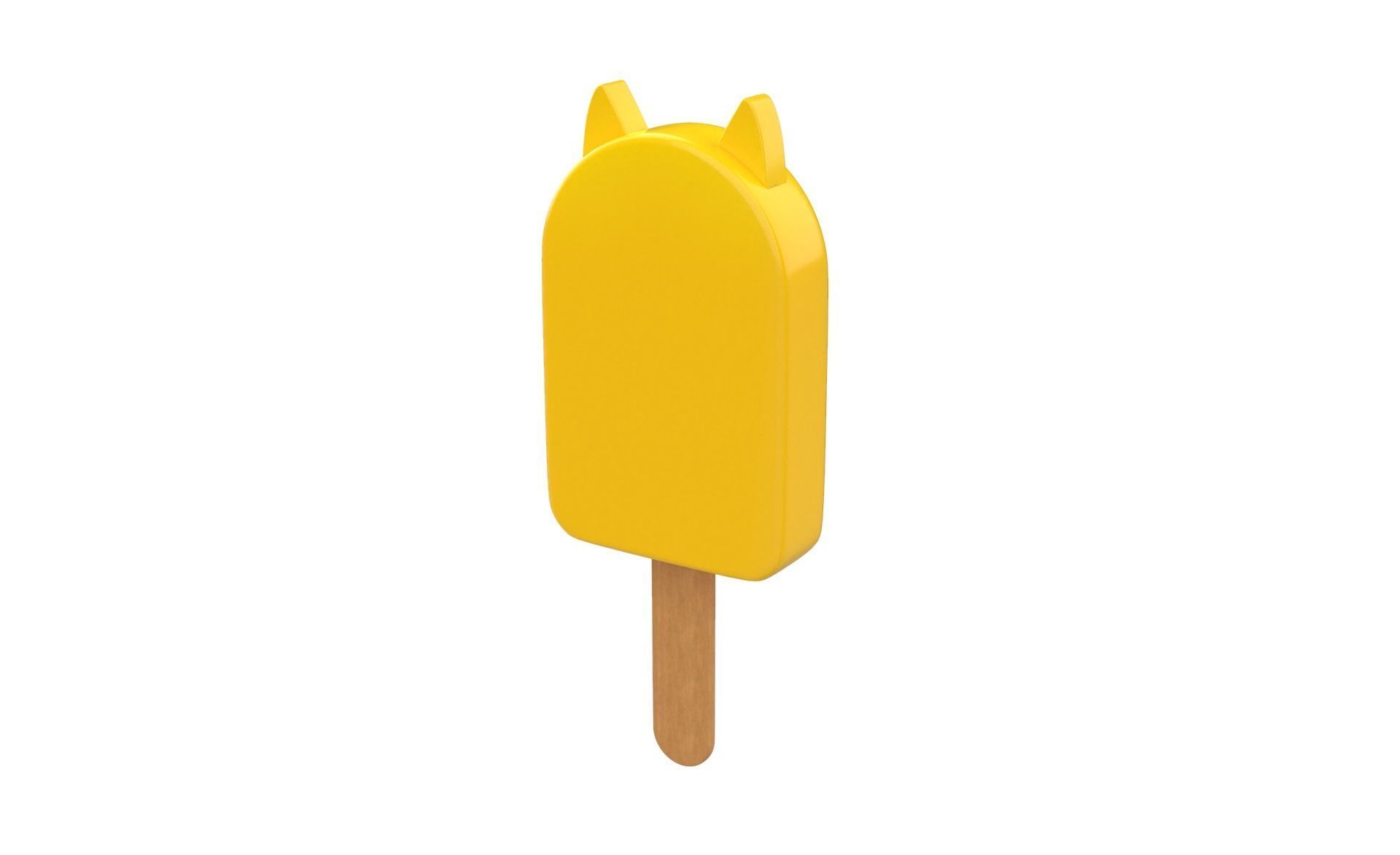 Cartoon Cat Ice Cream Cute Low-poly 3D model_16