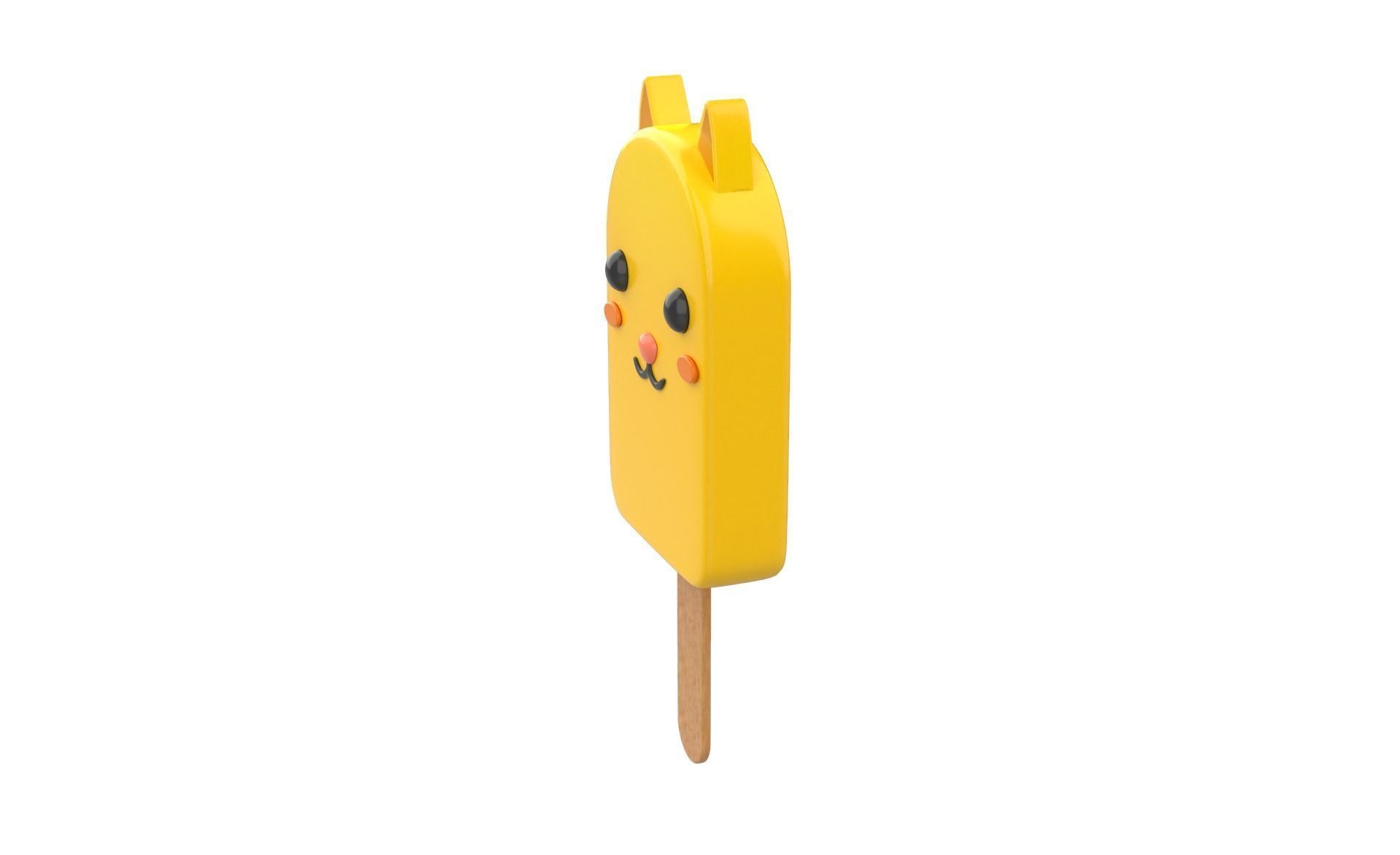 Cartoon Cat Ice Cream Cute Low-poly 3D model_3