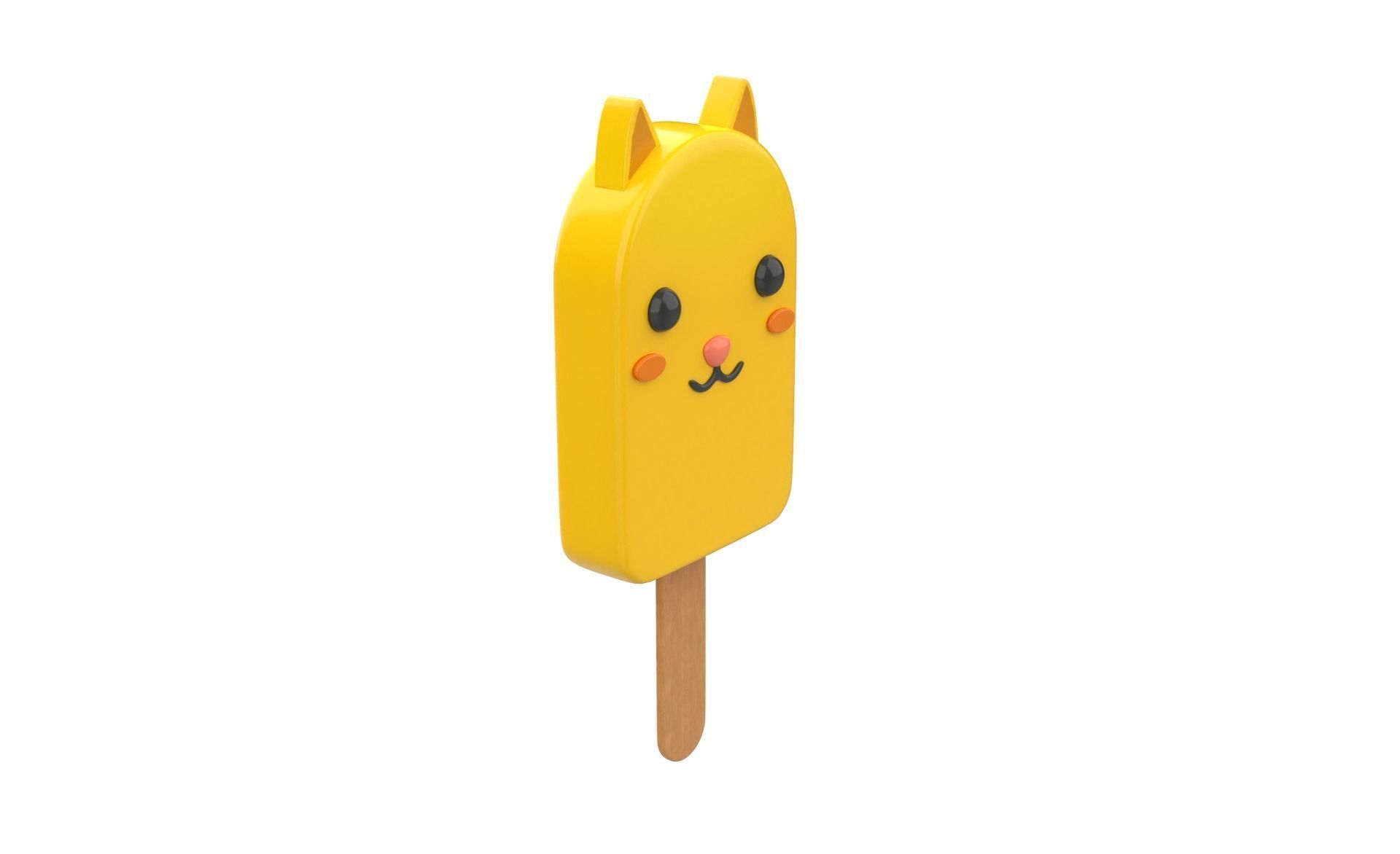Cartoon Cat Ice Cream Cute Low-poly 3D model_20