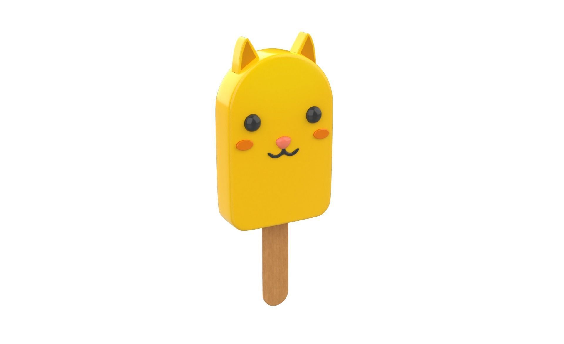 Cartoon Cat Ice Cream Cute Low-poly 3D model_21