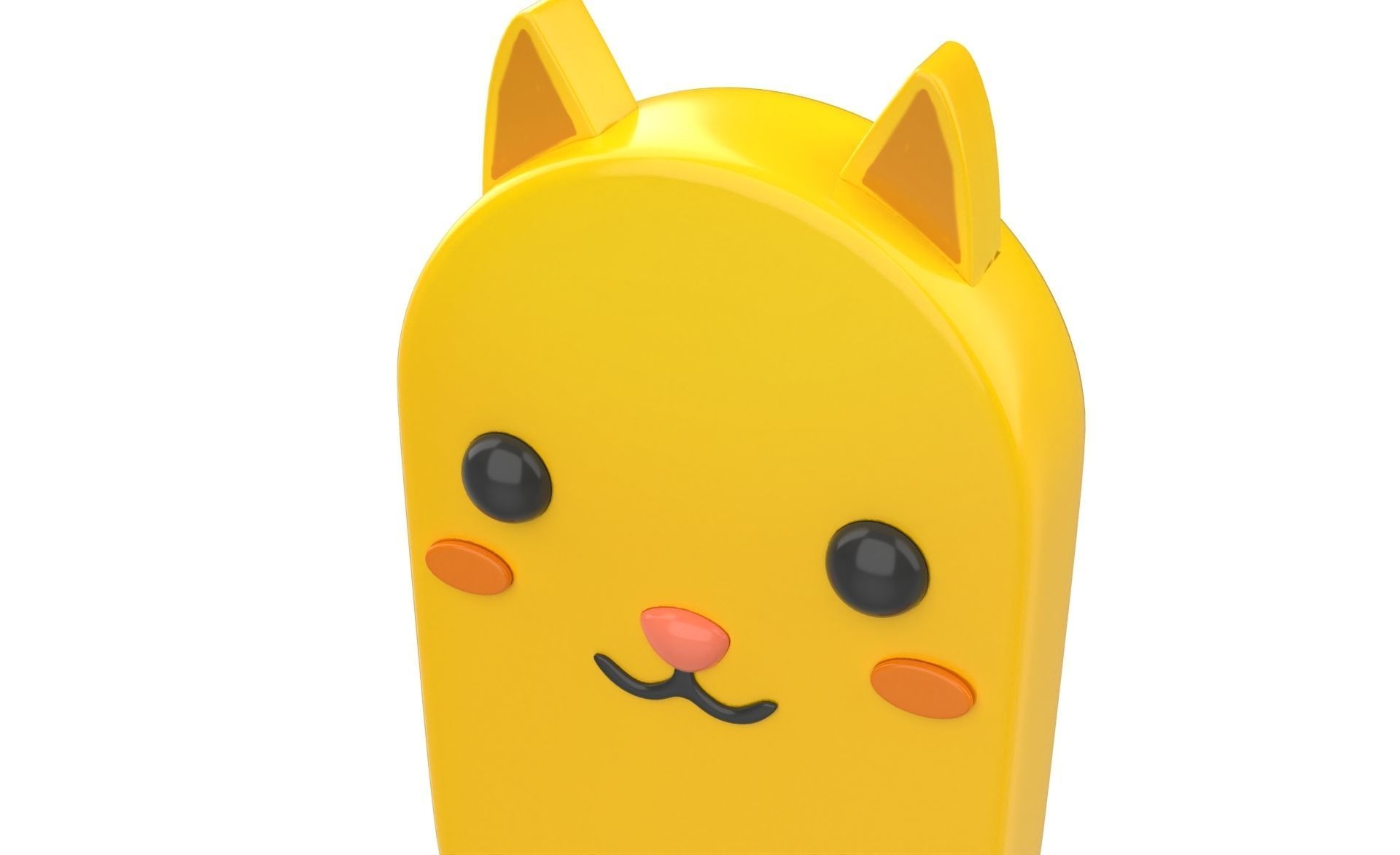 Cartoon Cat Ice Cream Cute Low-poly 3D model_4