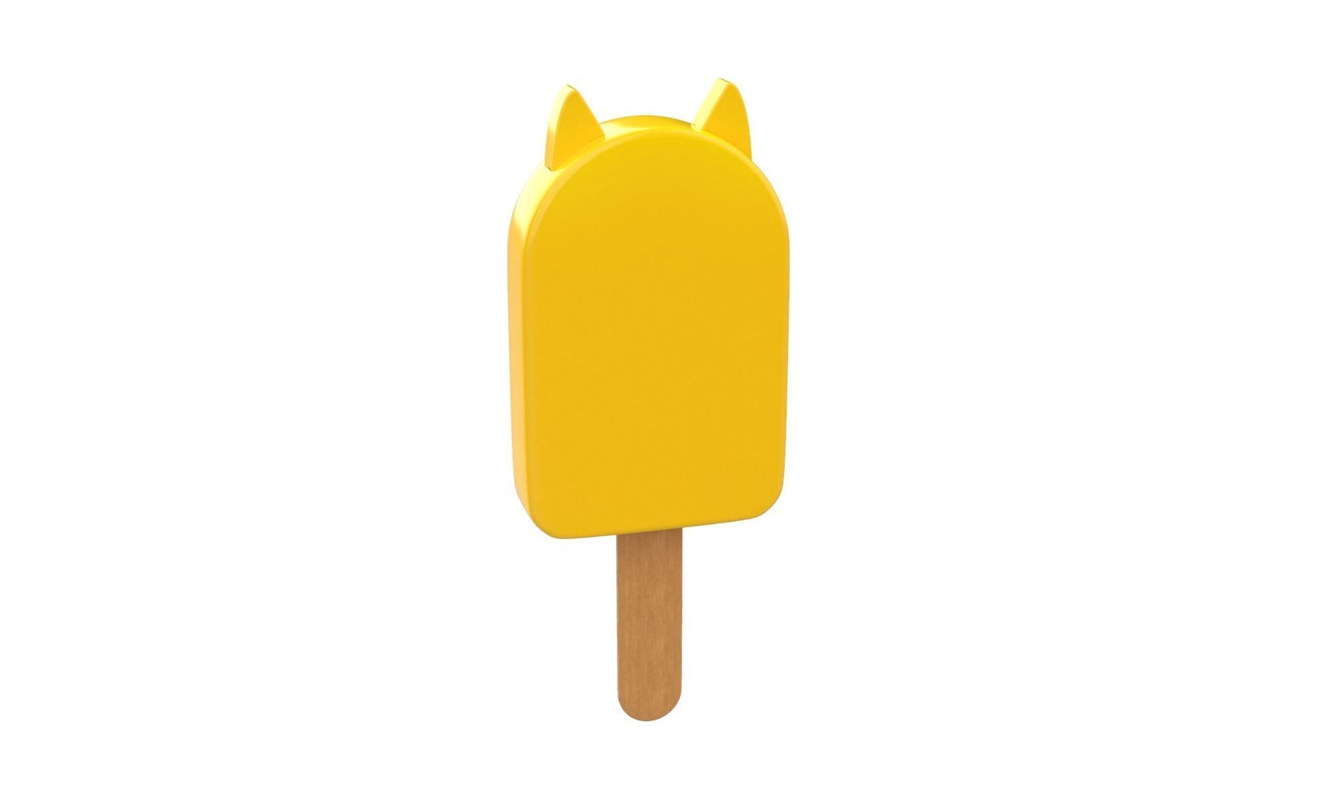 Cartoon Cat Ice Cream Cute Low-poly 3D model_14