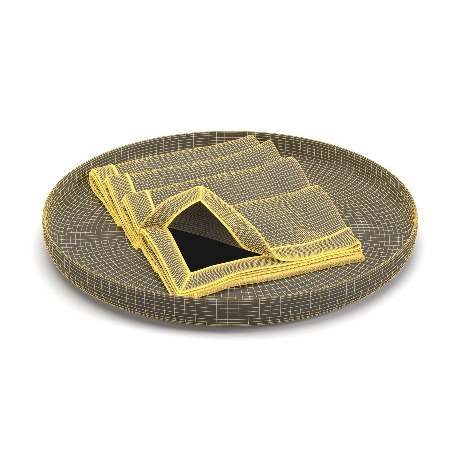 Softened Linen Napkin PBR 3D model_5