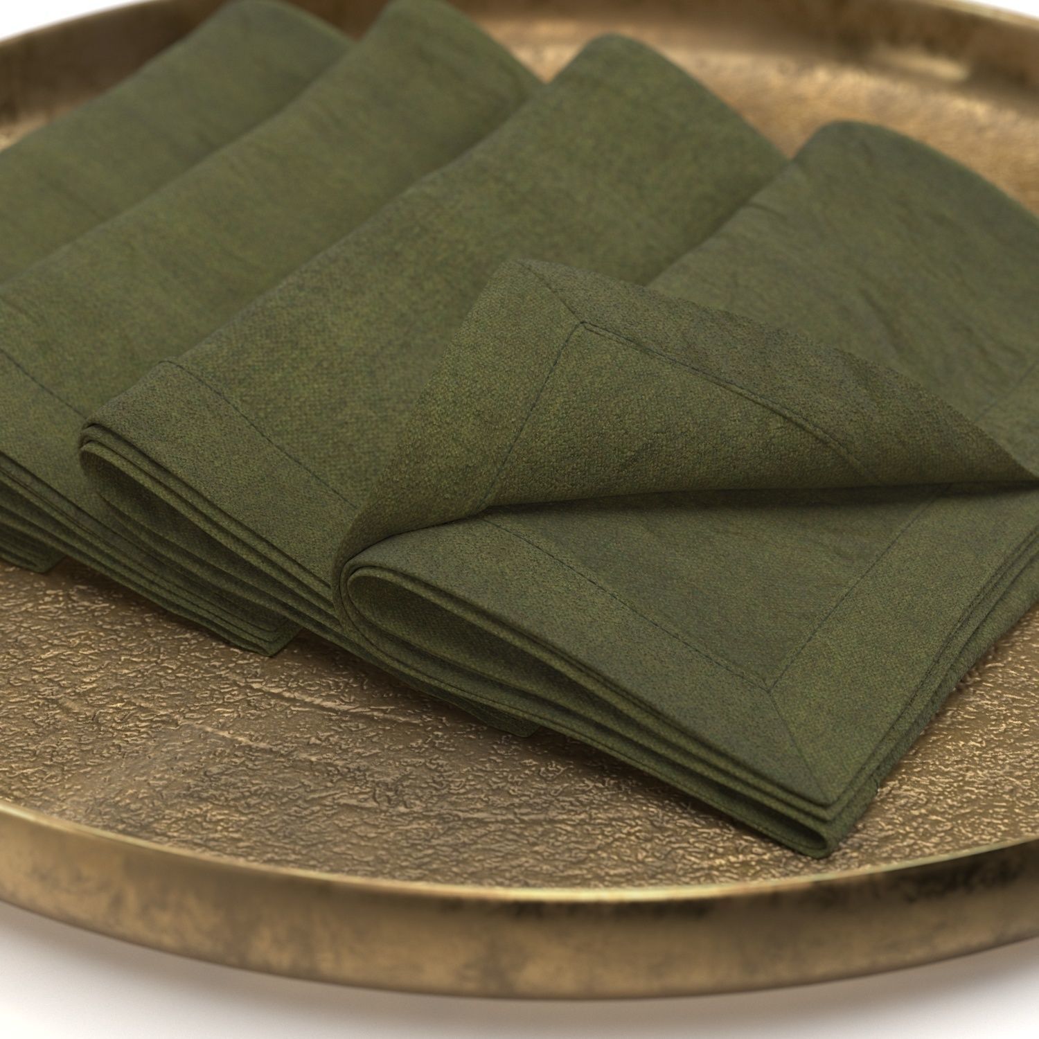 Softened Linen Napkin PBR 3D model_3
