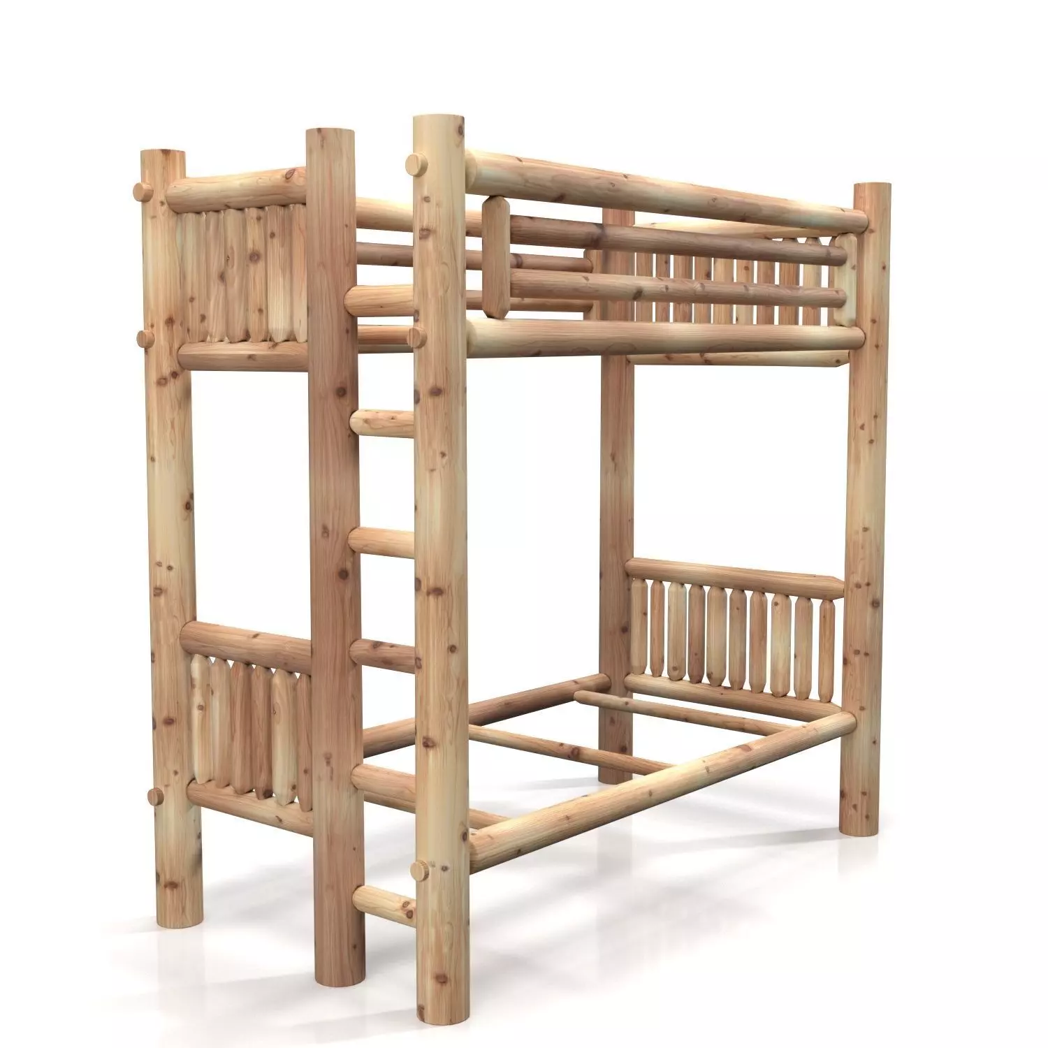 Twin Over Twin Bunk Bed PBR 3D model_0