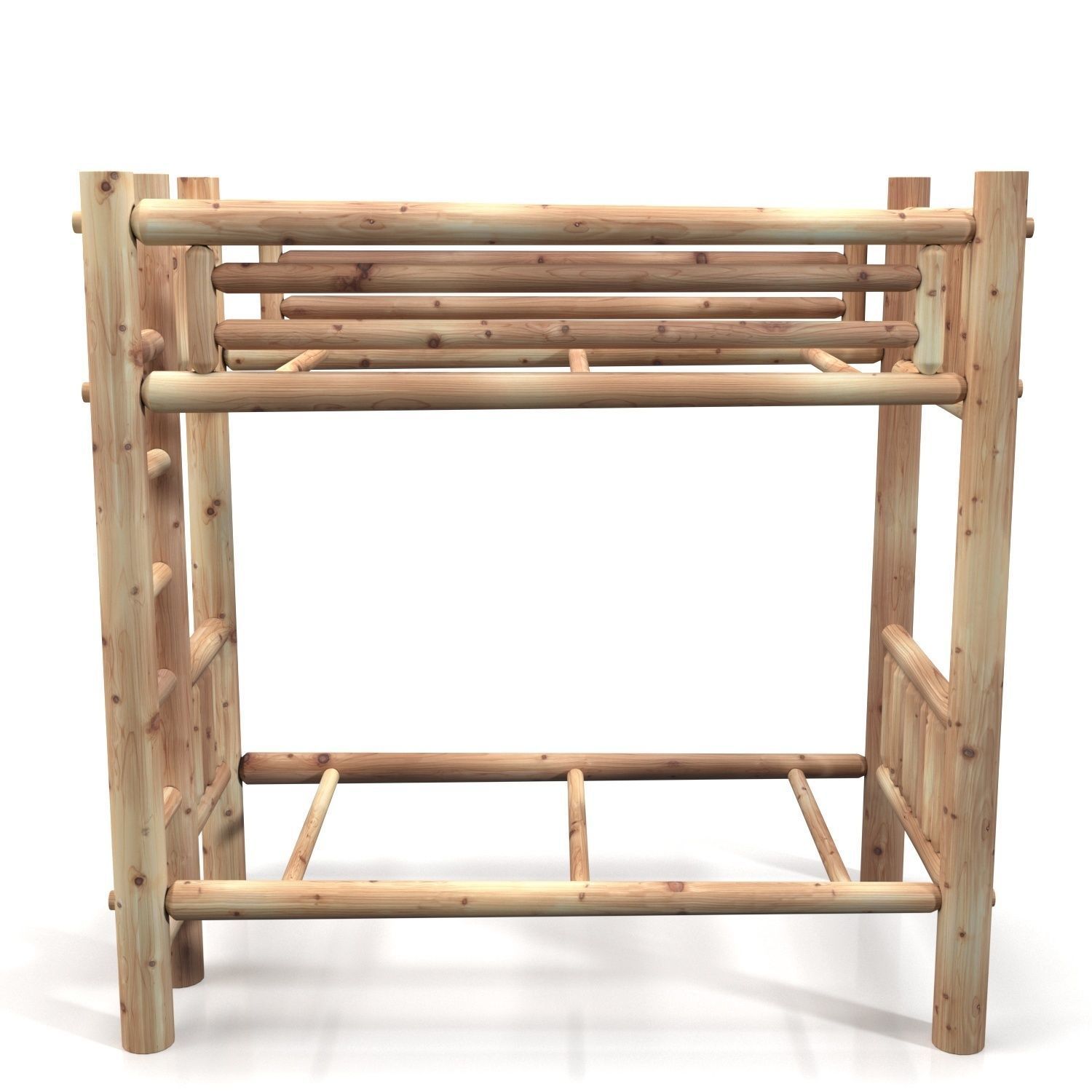 Twin Over Twin Bunk Bed PBR 3D model_2